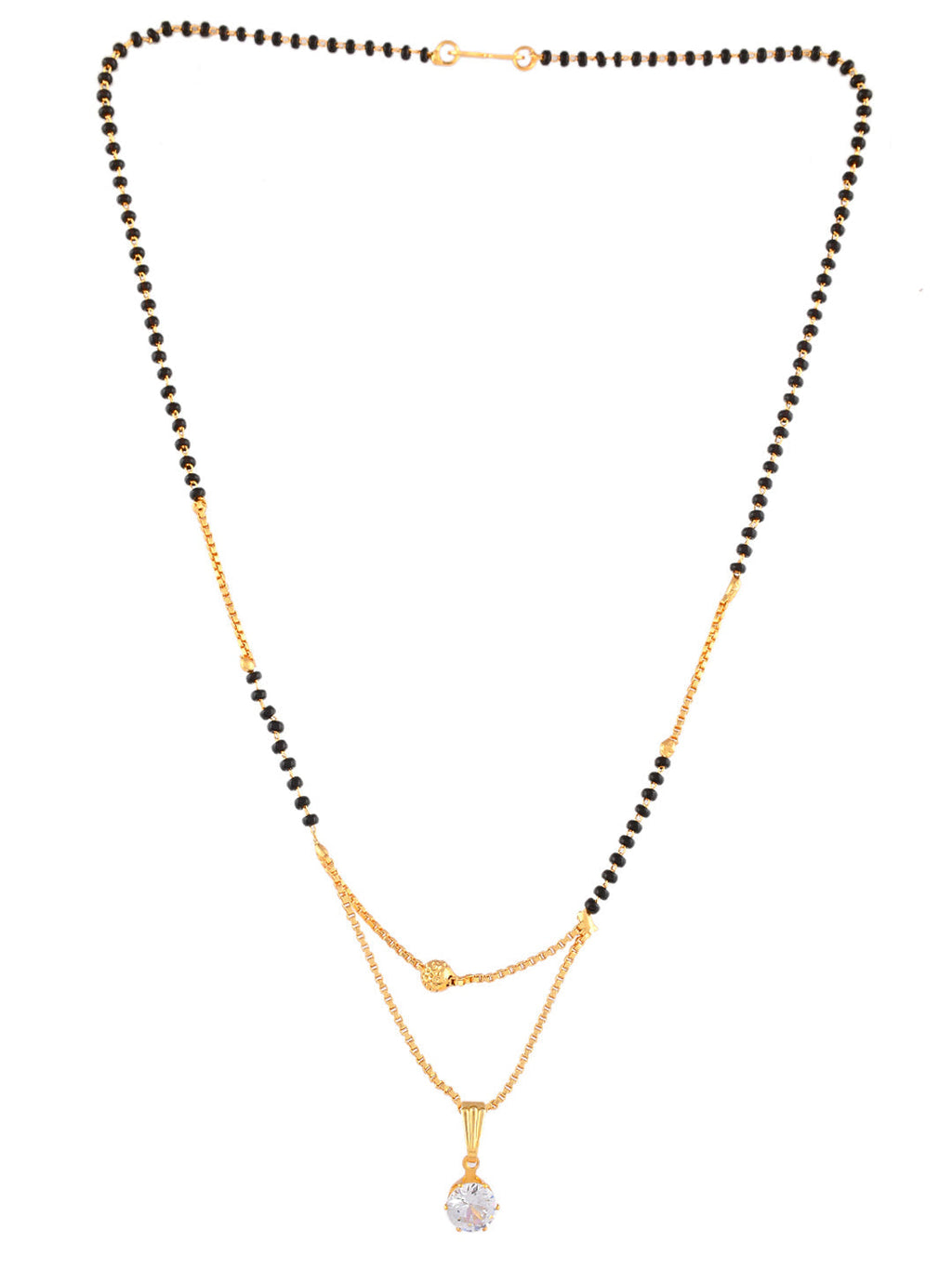 Gold Plated Black Bead Mangalsutra | Traditional & Daily Wear Jewellery