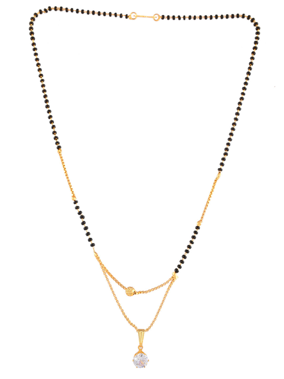 Gold Plated Black Bead Mangalsutra | Traditional & Daily Wear Jewellery