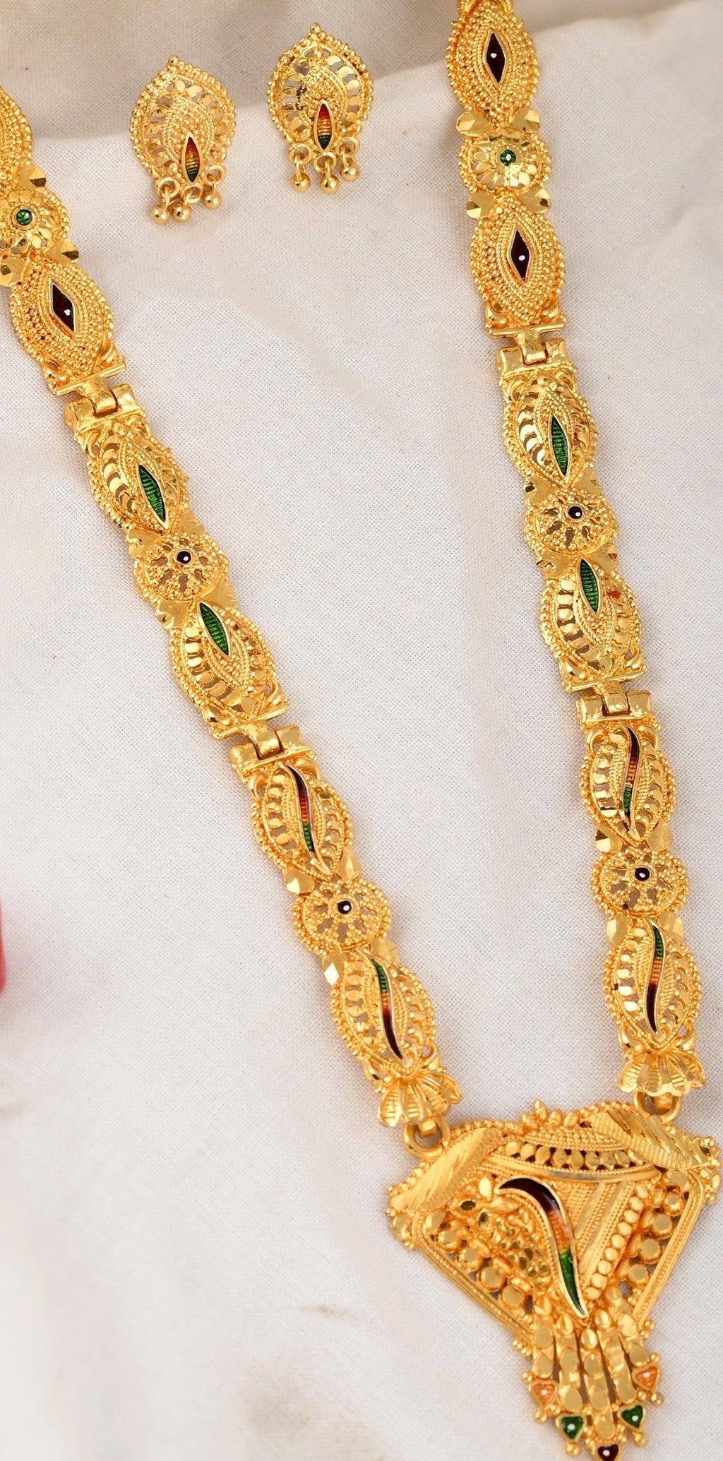 Gold Plated Handcrafted Meenakari Jewellery Set For Women