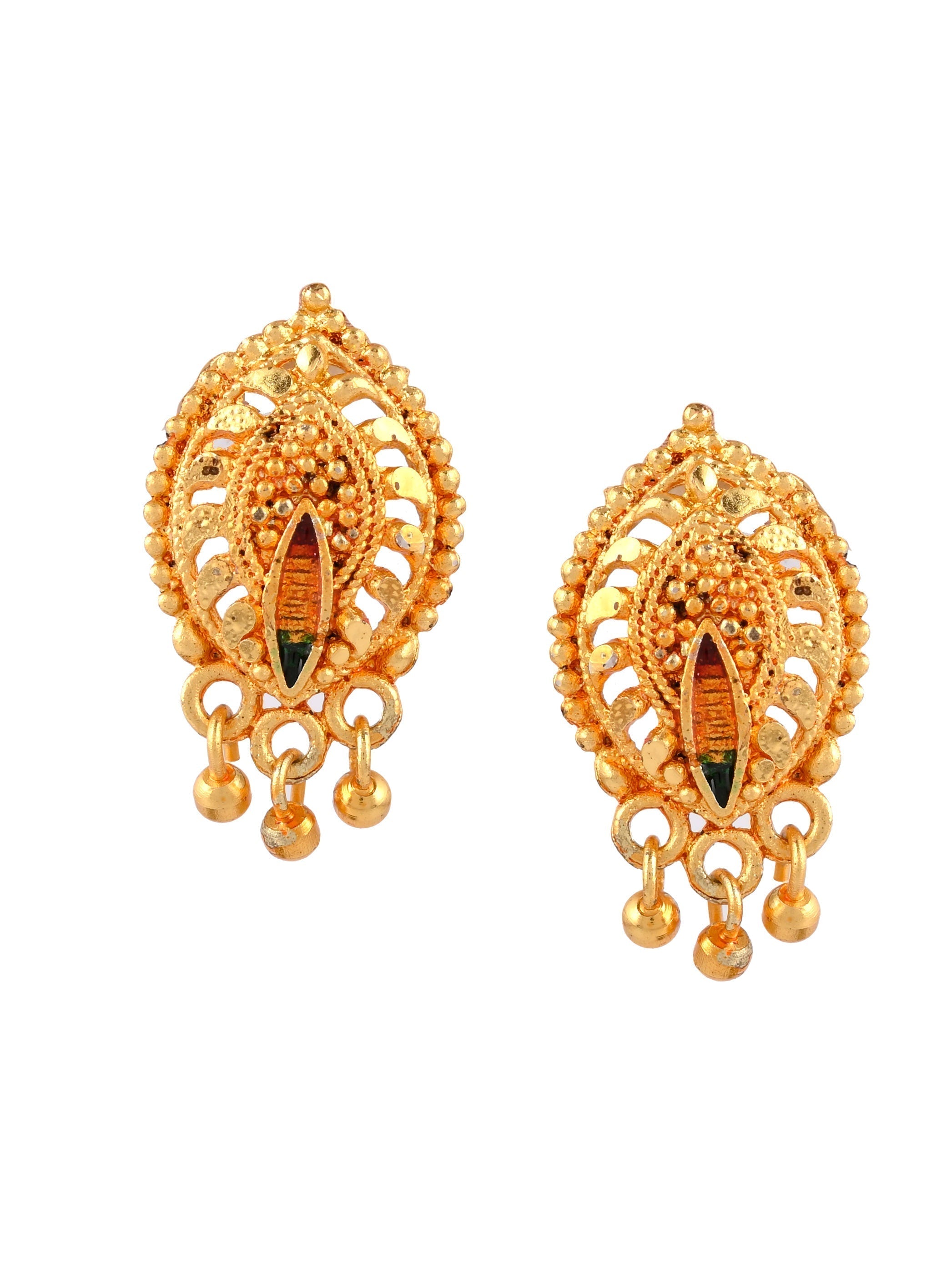 Gold Plated Handcrafted Meenakari Jewellery Set For Women