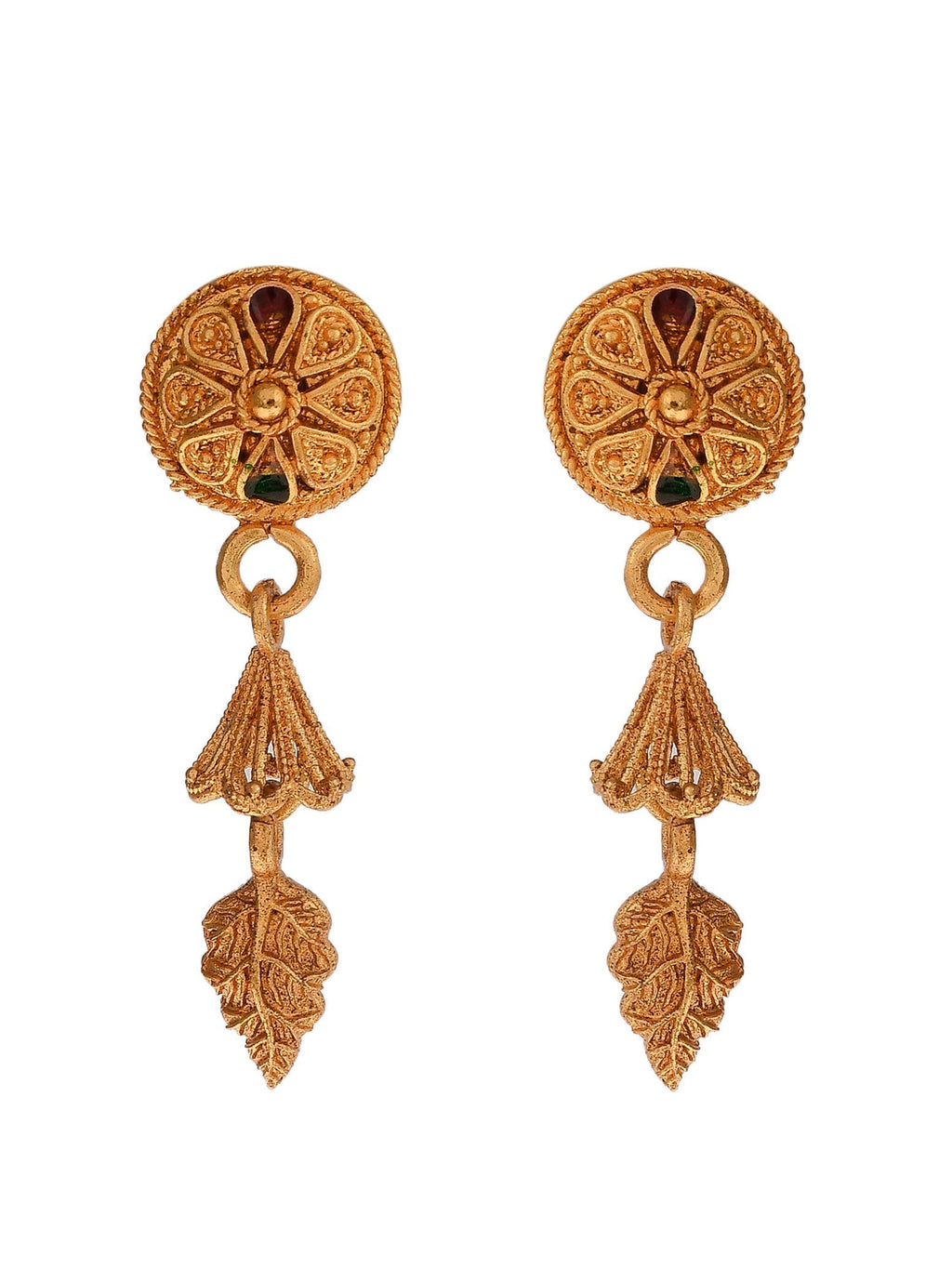 Gold Plated Meenakari Handcrafted Temple Jewellery Set For Women