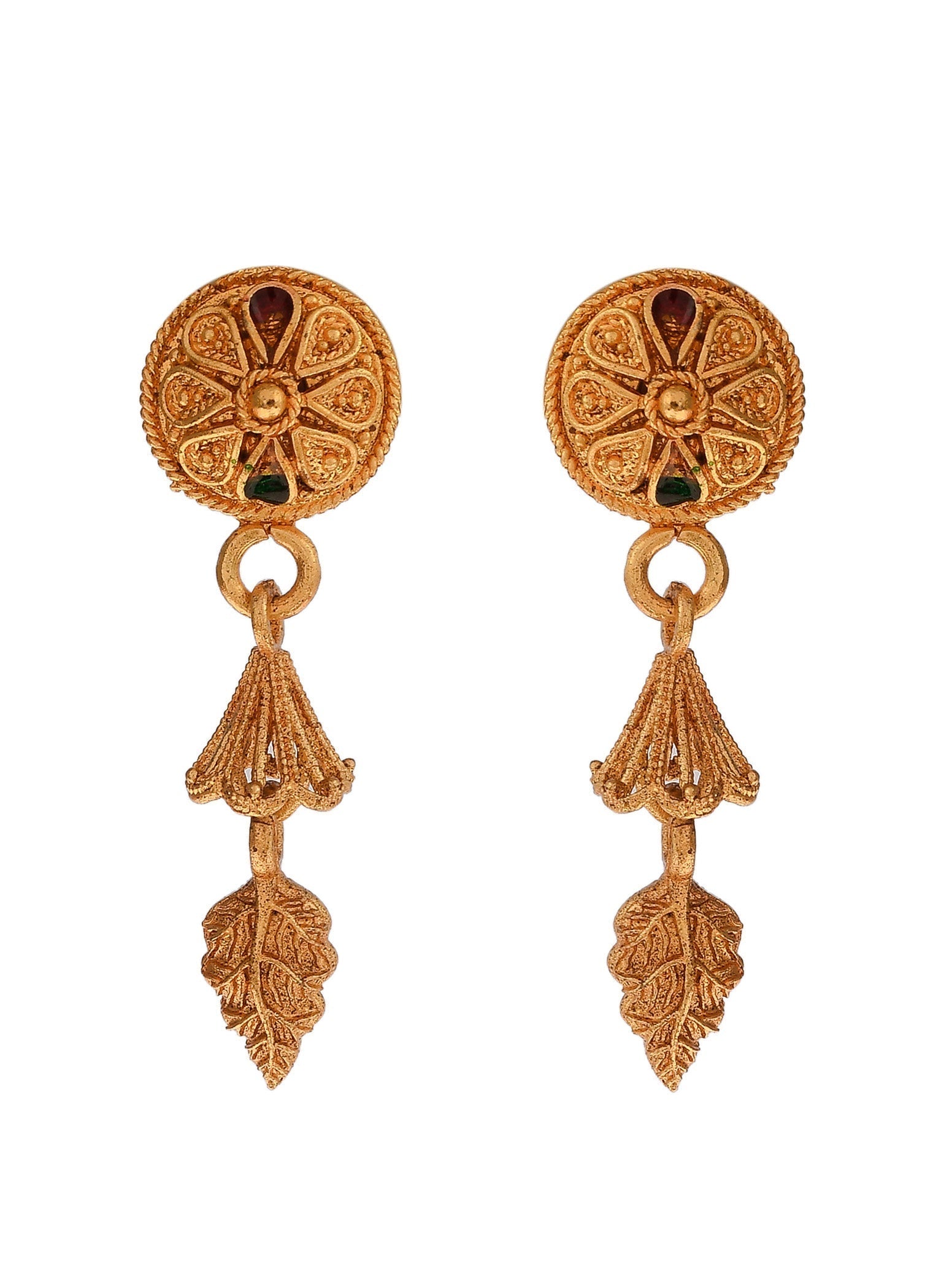 Gold Plated Meenakari Handcrafted Temple Jewellery Set For Women