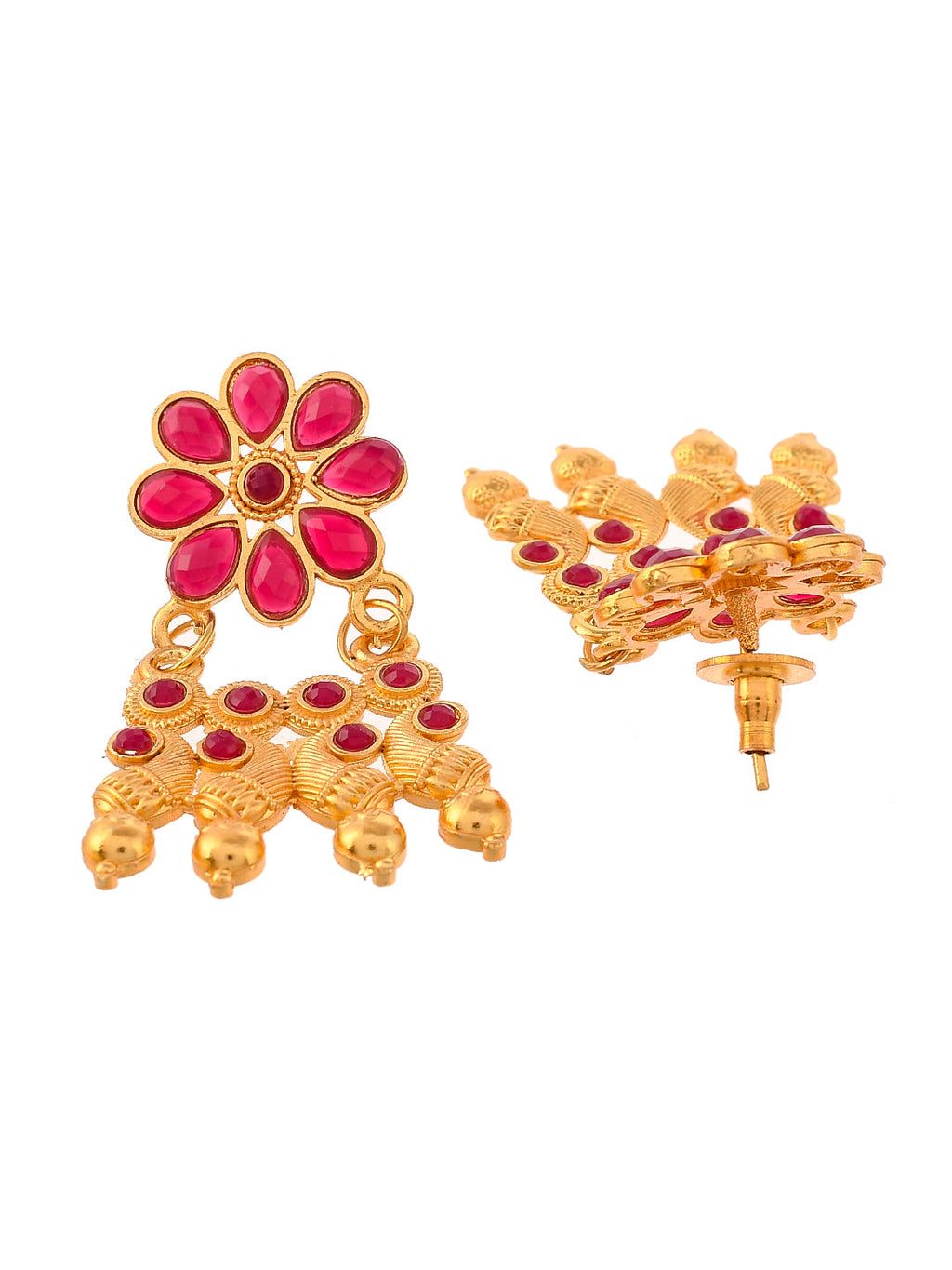 Gold Plated Handcrafted Floral Jewellery Set For Women