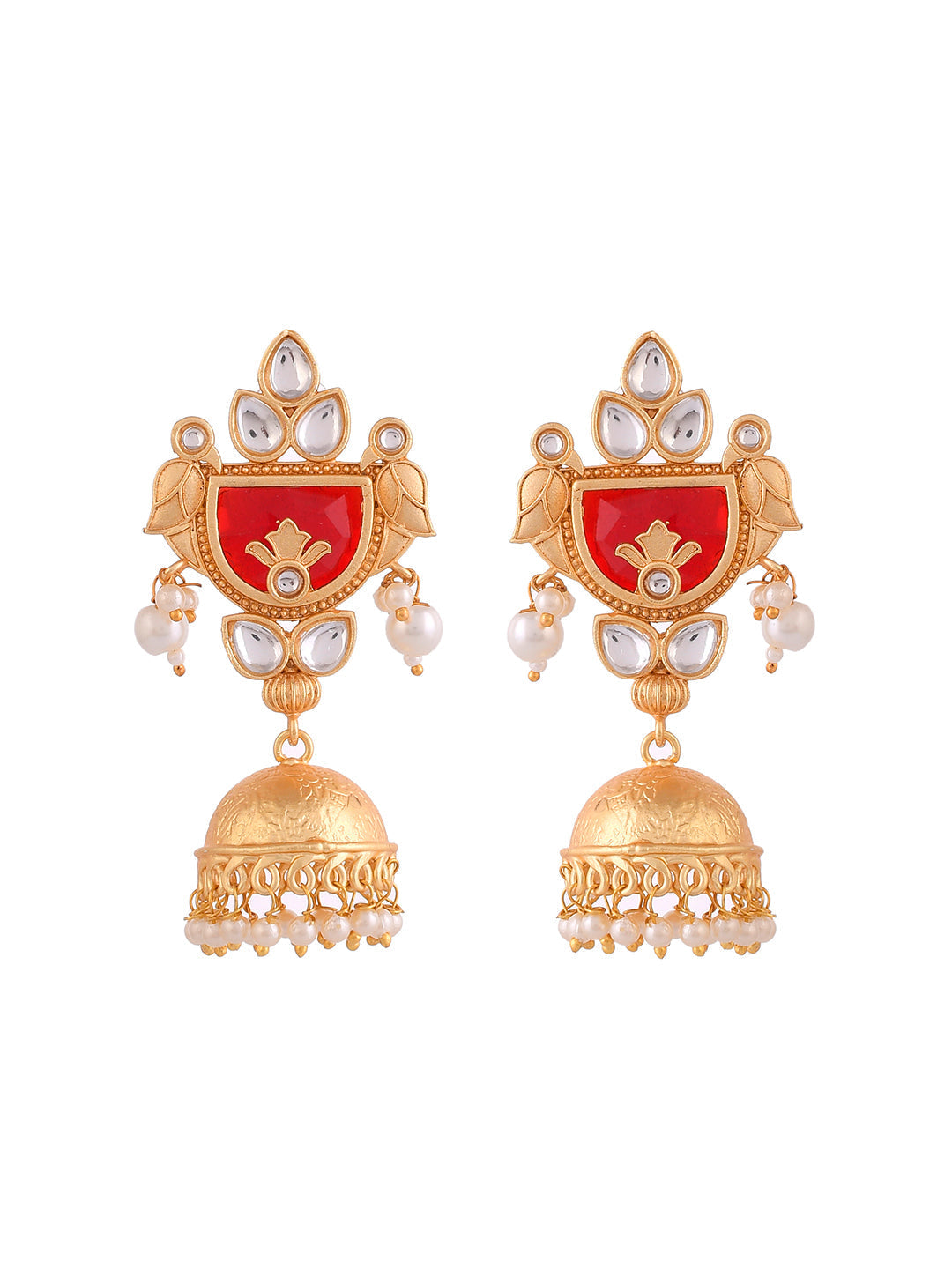 Gold-Plated  and Pearl Jhumka For Women