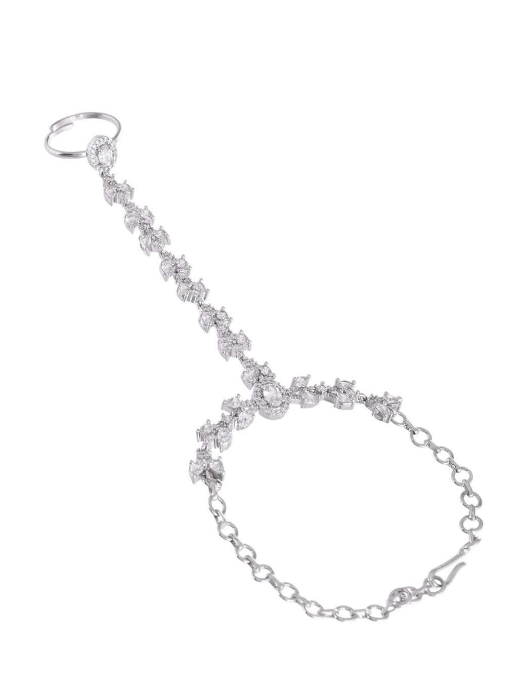 American Diamond Bracelet Ring Haathphool For Women | Wedding & Party Wear Jewellery