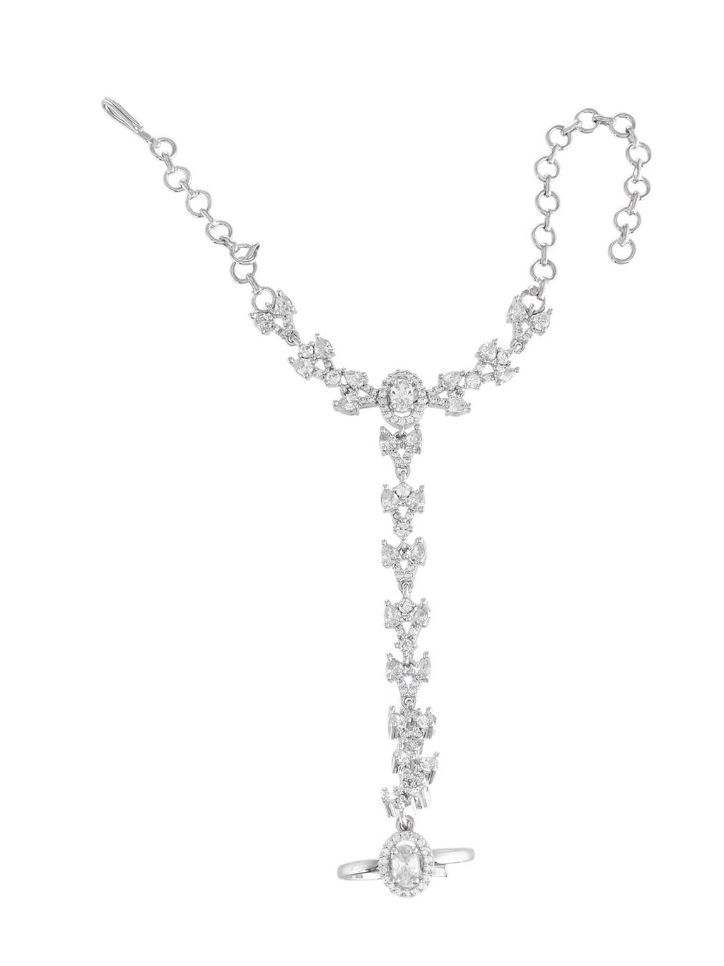 American Diamond Bracelet Ring Haathphool For Women | Wedding & Party Wear Jewellery