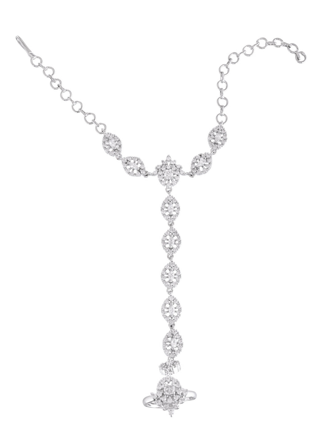 American Diamond Bracelet Ring Haathphool For Women | Wedding & Party Wear Jewellery