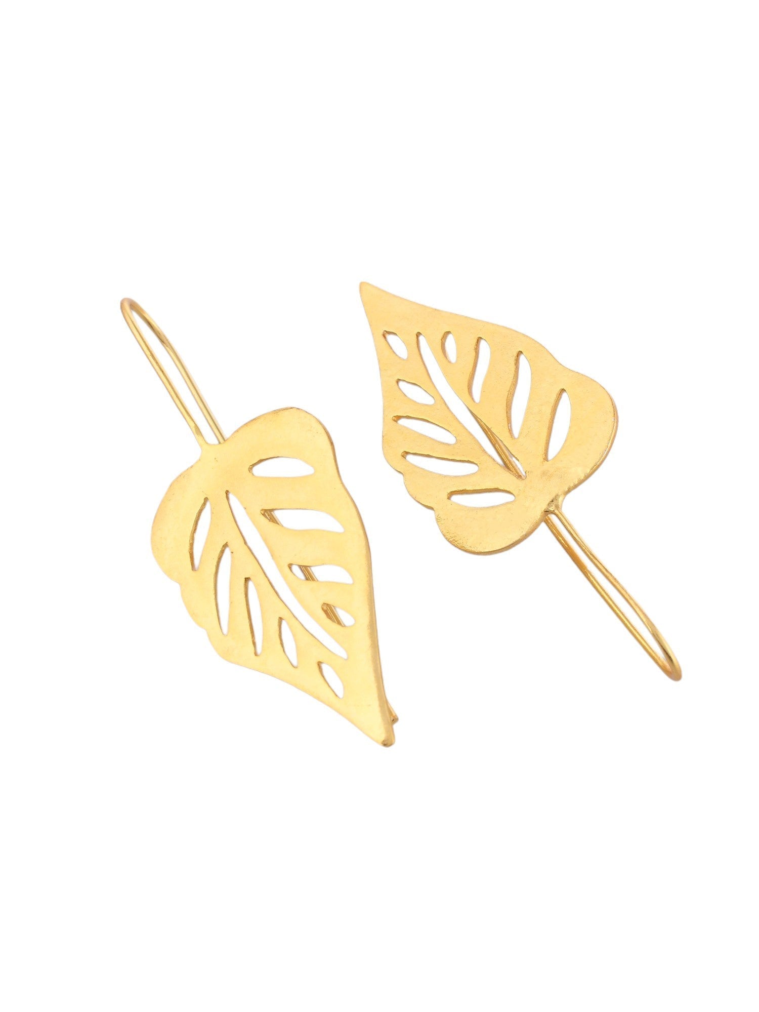 Gold Leaf Ethnic Party Wear Earrings For Women