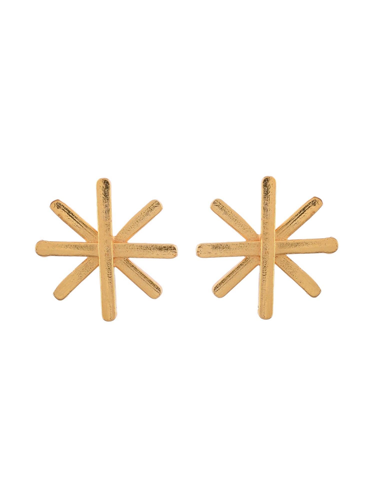 Radiant Gold Starburst Earrings For Women