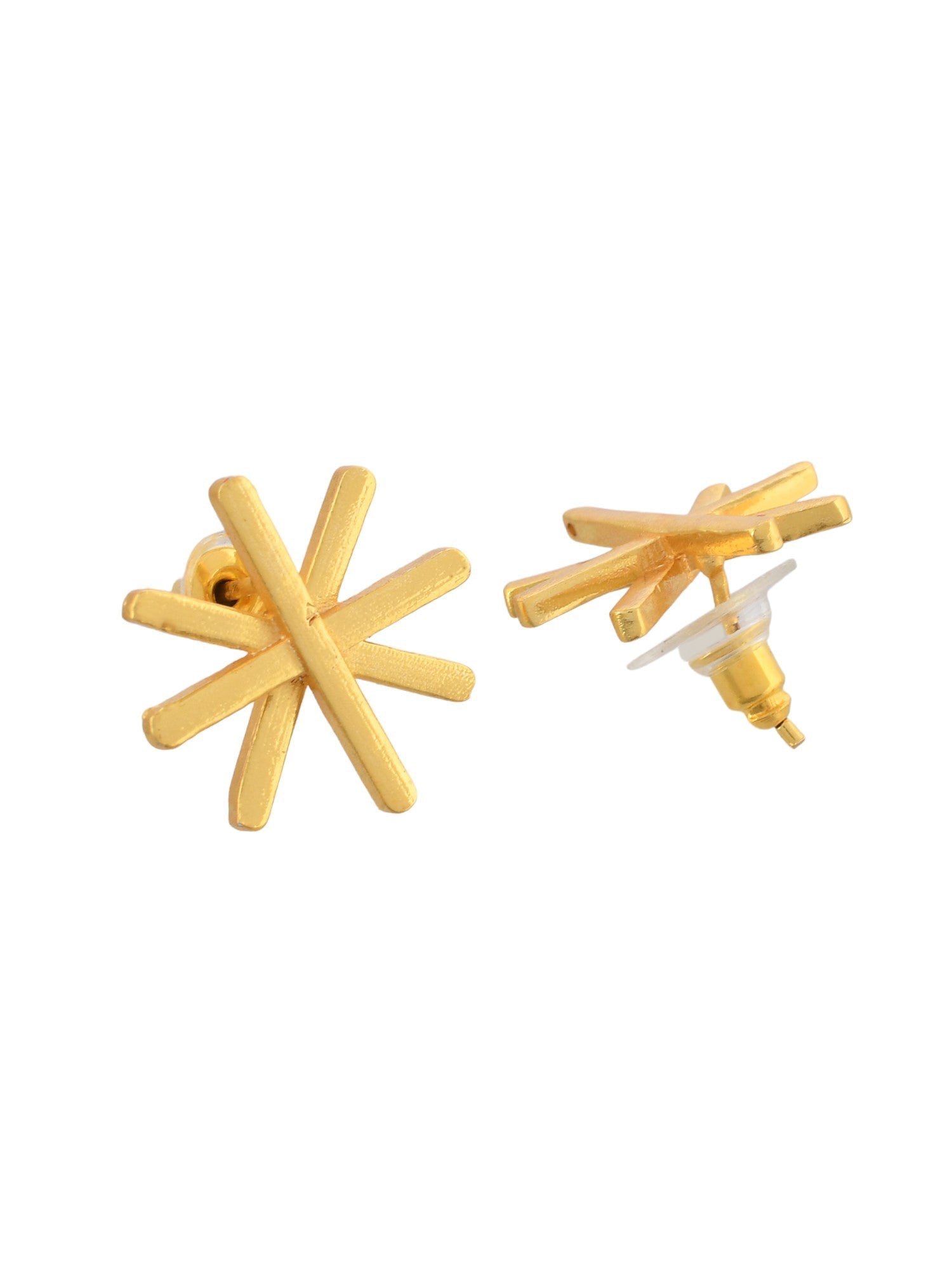 Radiant Gold Starburst Earrings For Women