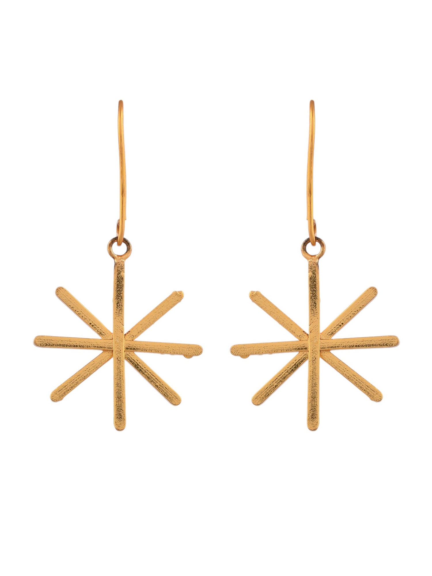 Radiant Gold Starburst Earrings For Women