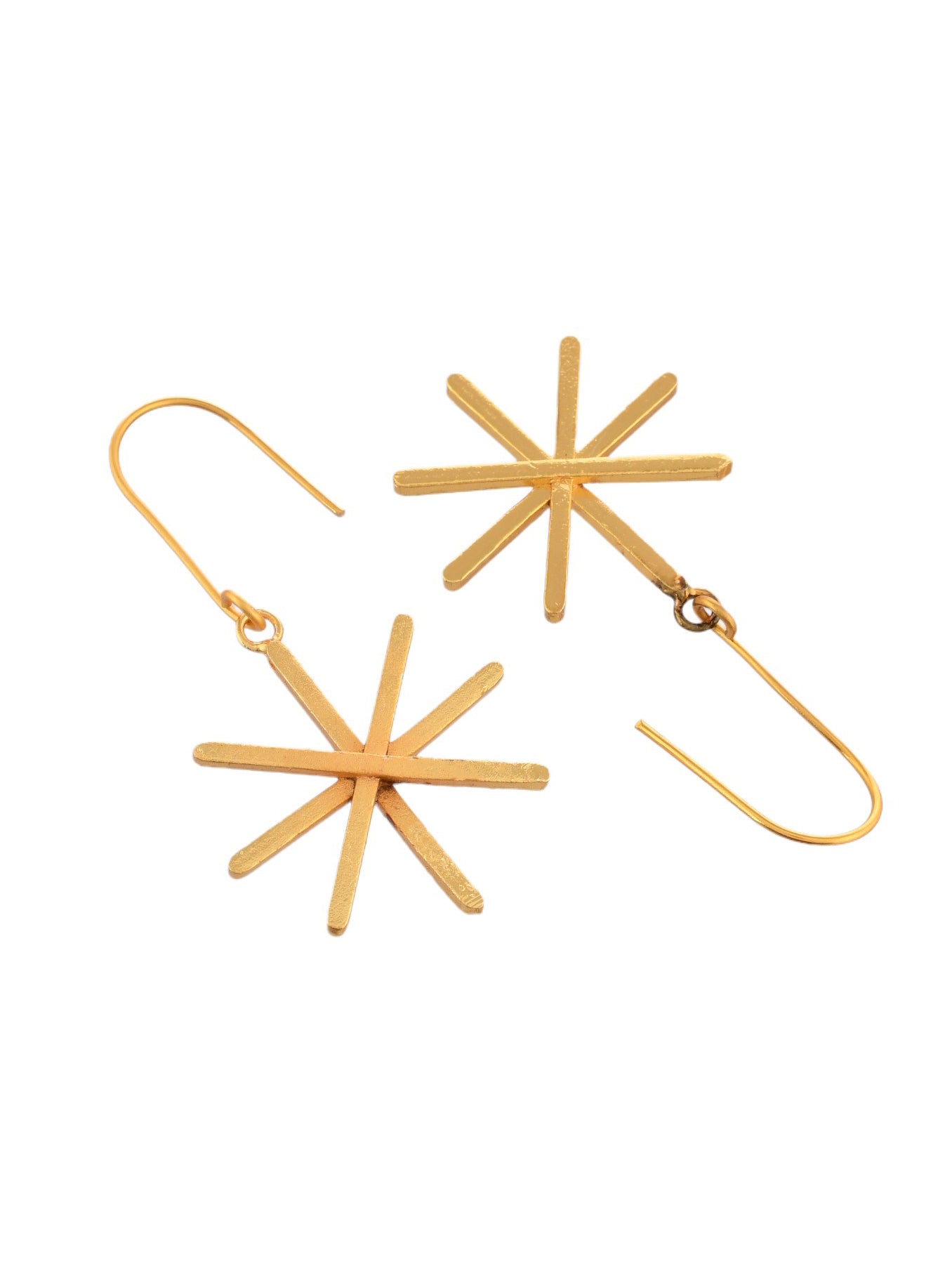 Radiant Gold Starburst Earrings For Women