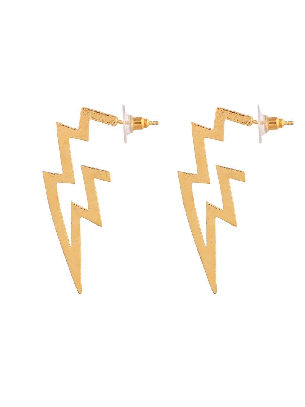 Gold Lightning Bolt Earrings For Women