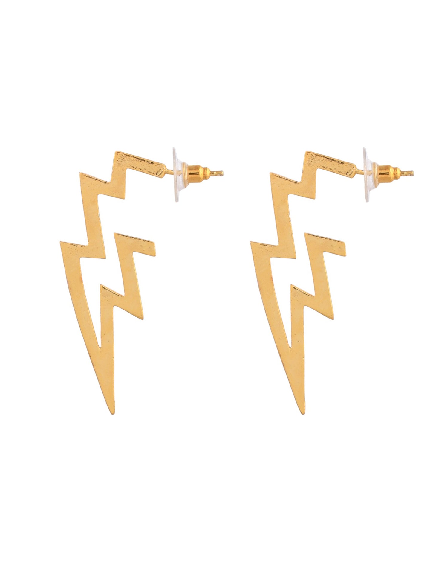 Gold Lightning Bolt Earrings For Women