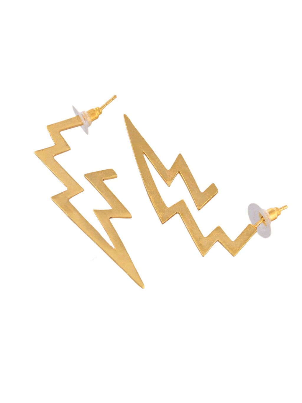 Gold Lightning Bolt Earrings For Women