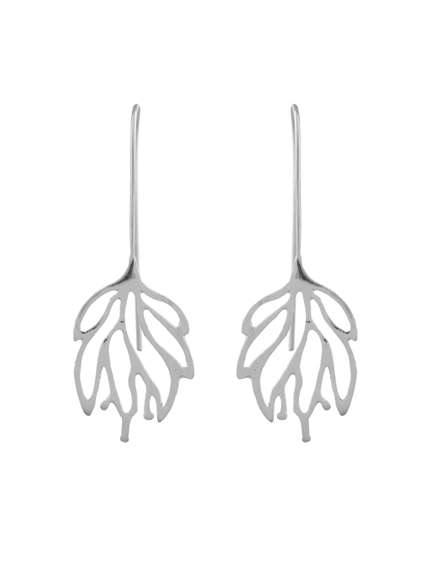 Silver Plated Leaf Earrings For Women