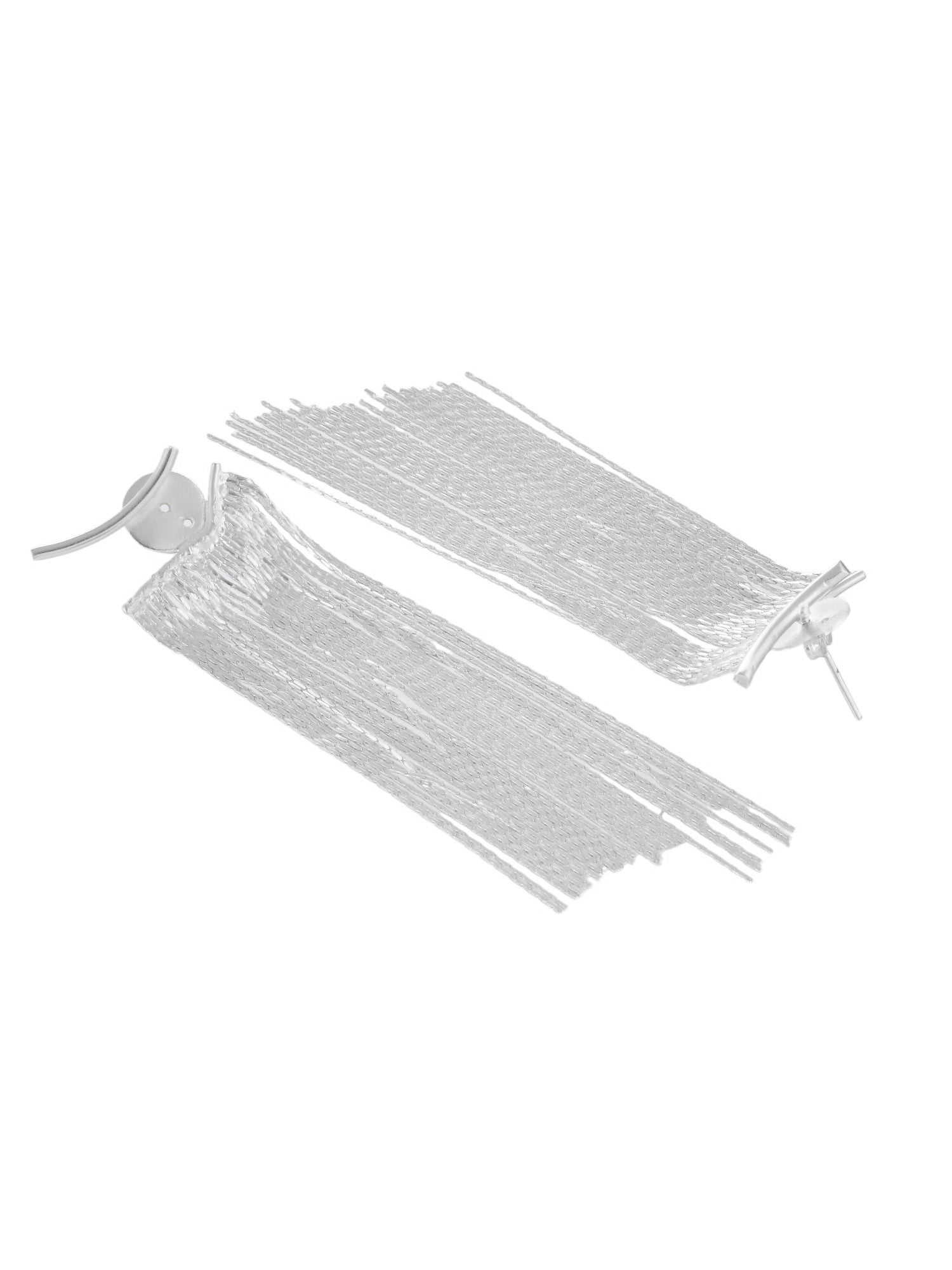 Silver Tassel Party Wear Earrings For Women