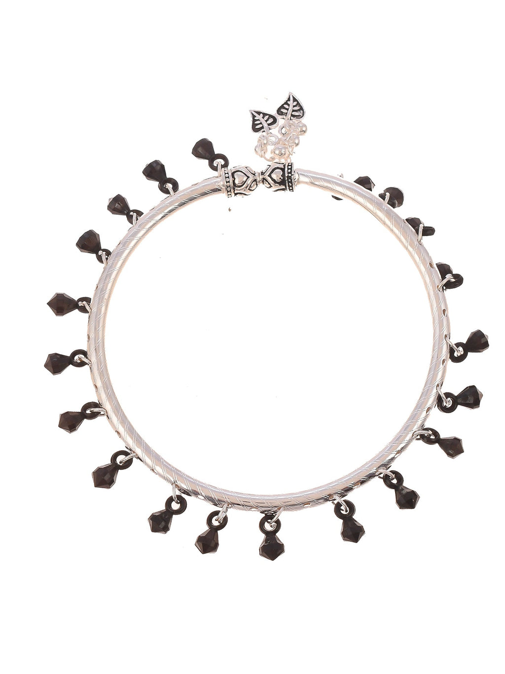 Kada Anklets With Black Bead Accents For Women