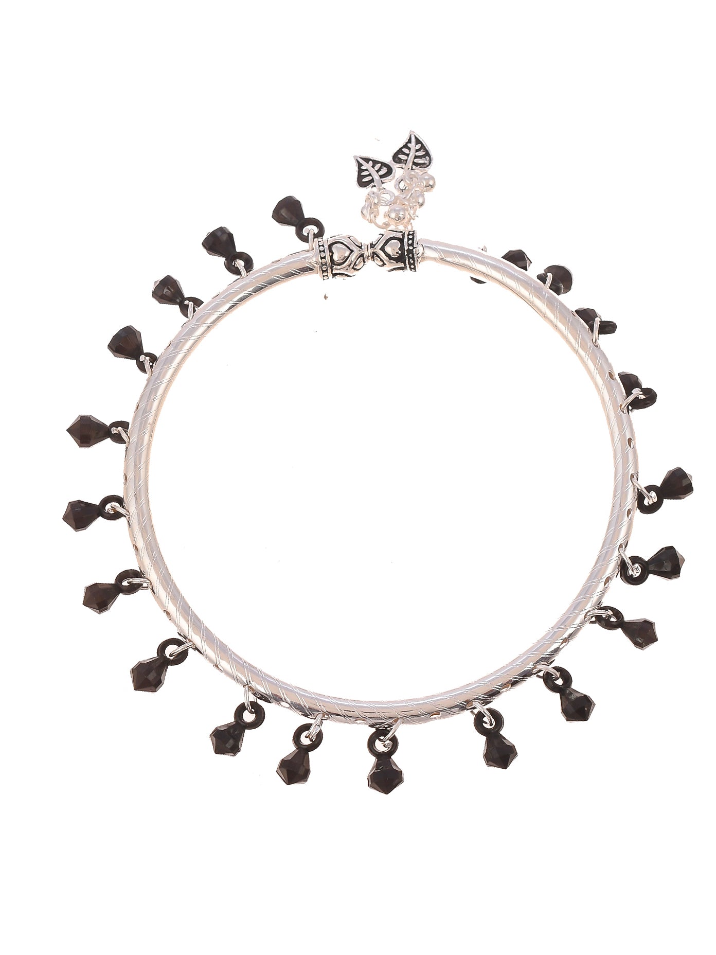 Kada Anklets With Black Bead Accents For Women