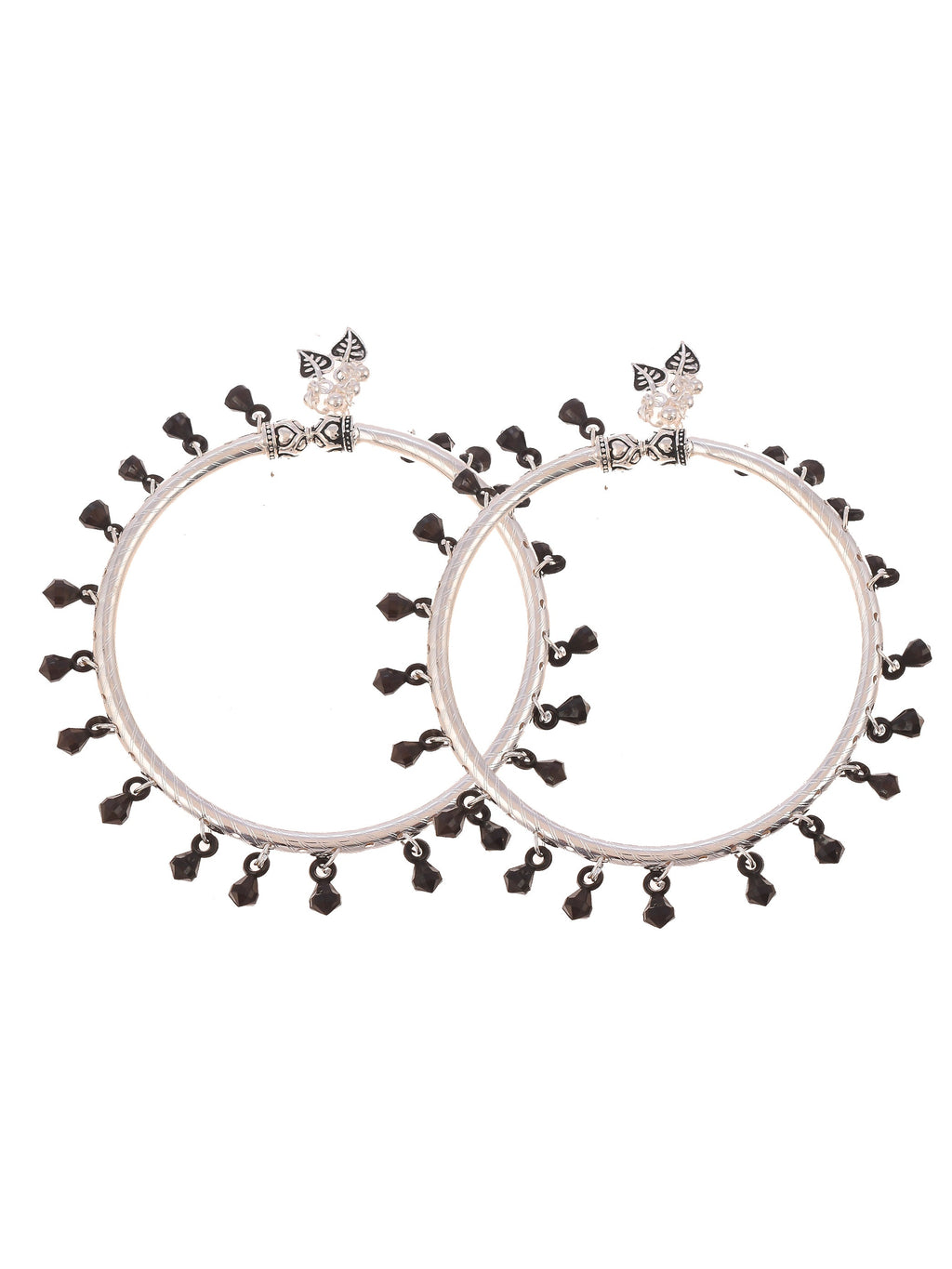 Kada Anklets With Black Bead Accents For Women