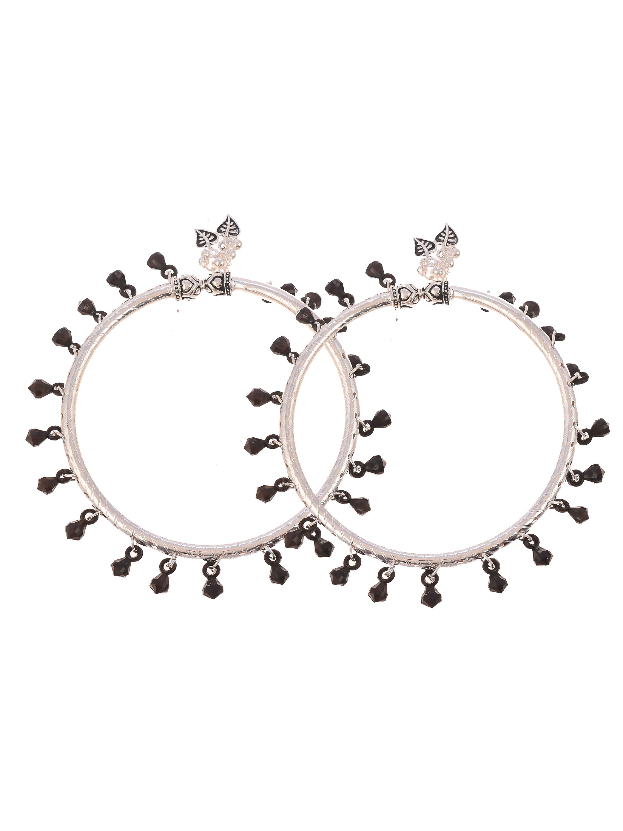 Kada Anklets With Black Bead Accents For Women