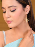 Radiant Gold Starburst Earrings For Women