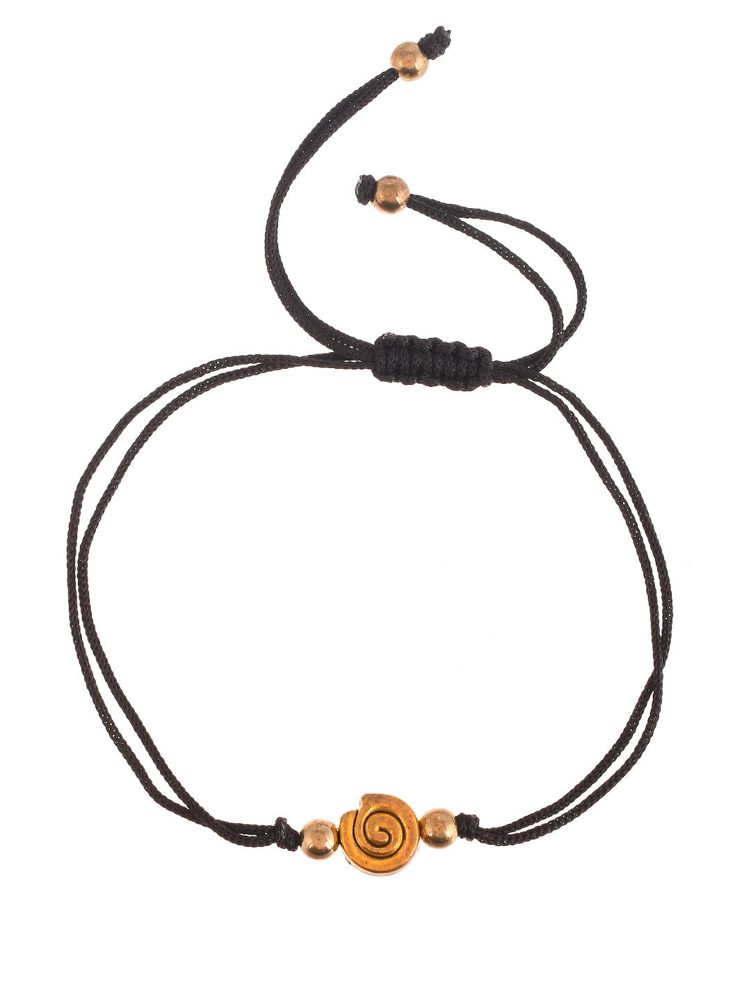 Affinity Bronze Charm Black Thread Anklet