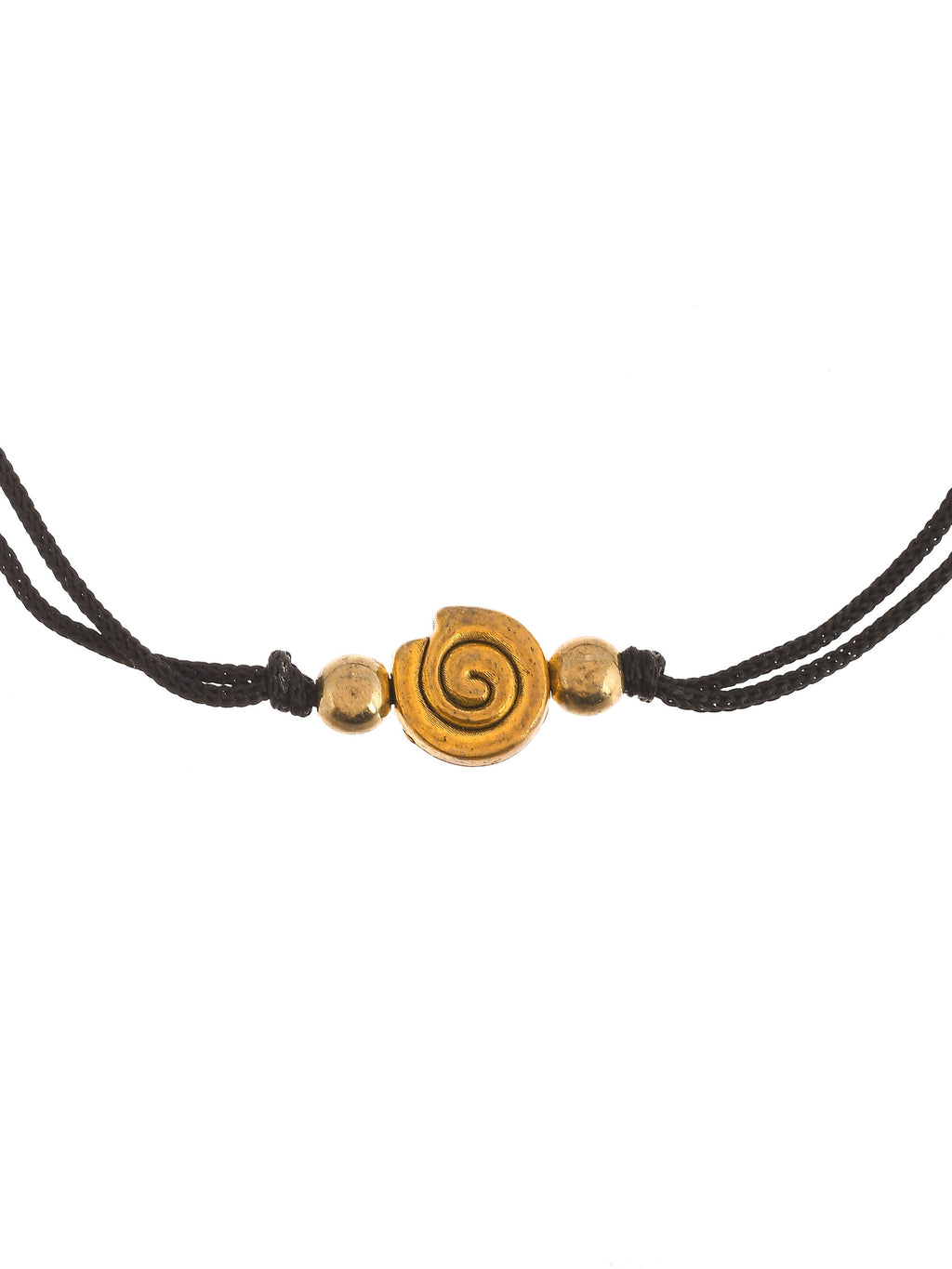 Affinity Bronze Charm Black Thread Anklet