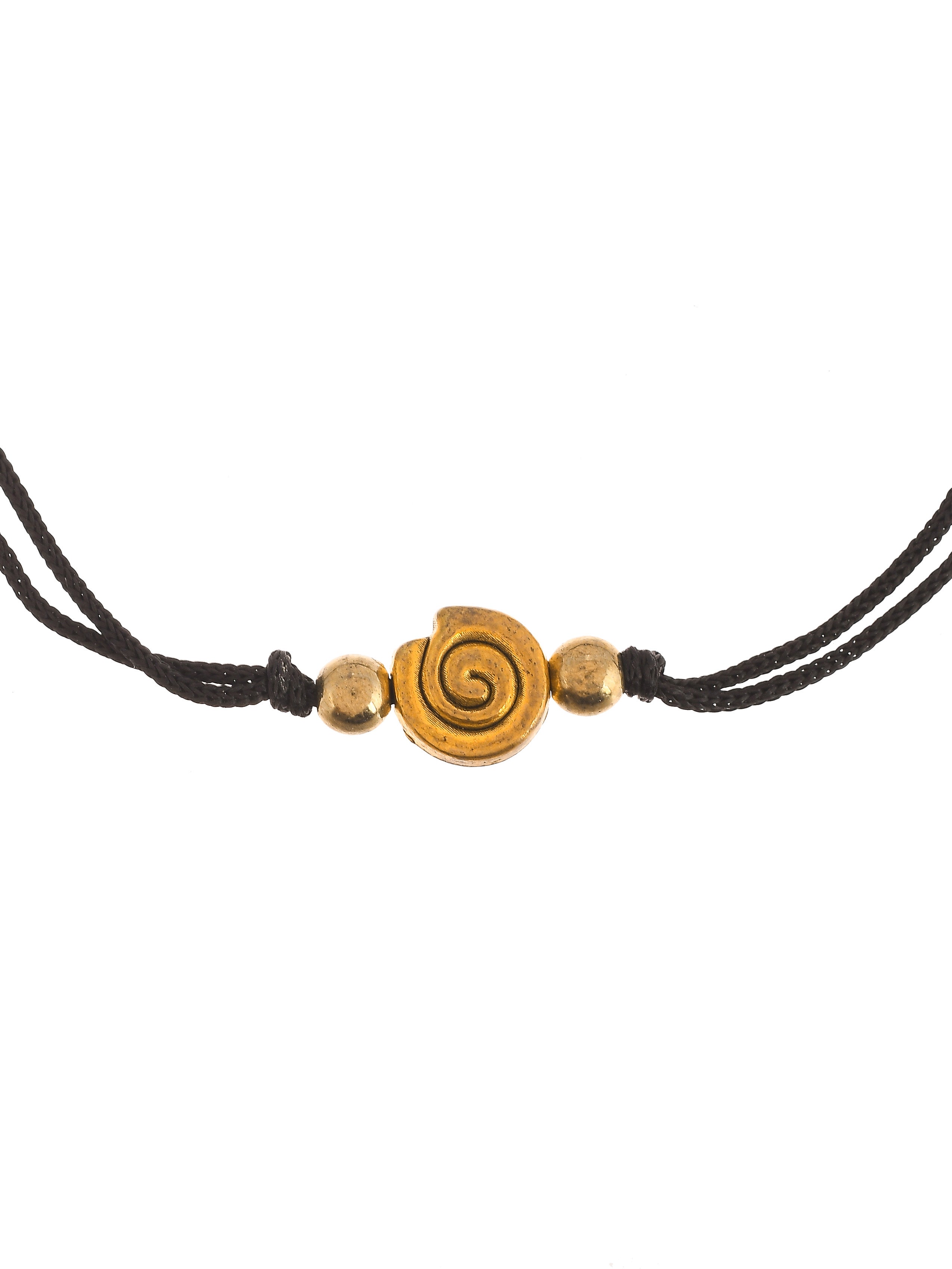 Affinity Bronze Charm Black Thread Anklet