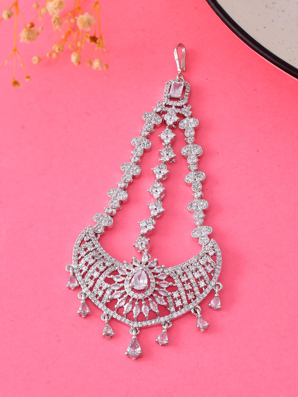 American Diamond Bridal Paasa Maangtika for Women| Party & AD jewellery