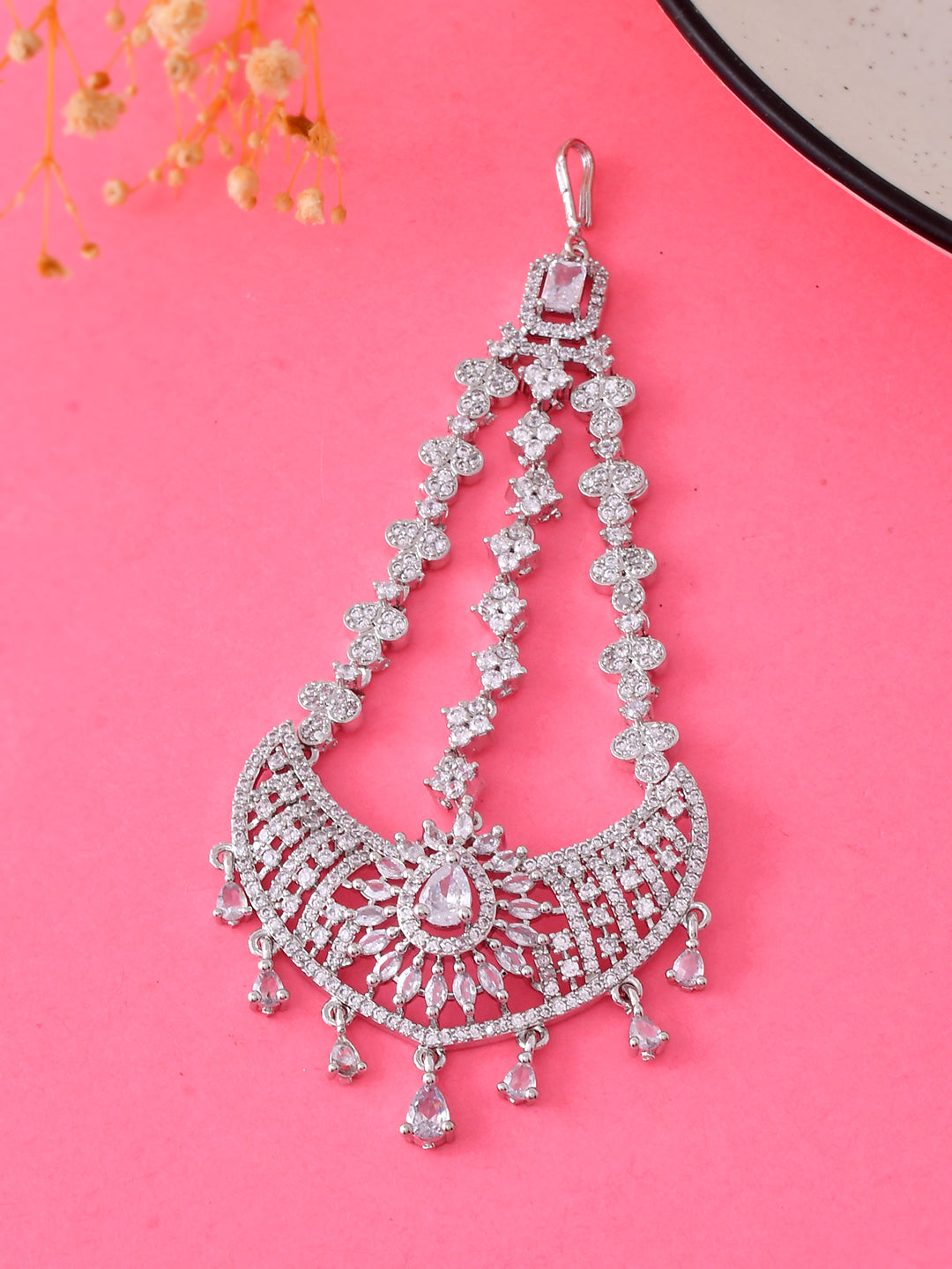 American Diamond Bridal Paasa Maangtika for Women| Party & AD jewellery
