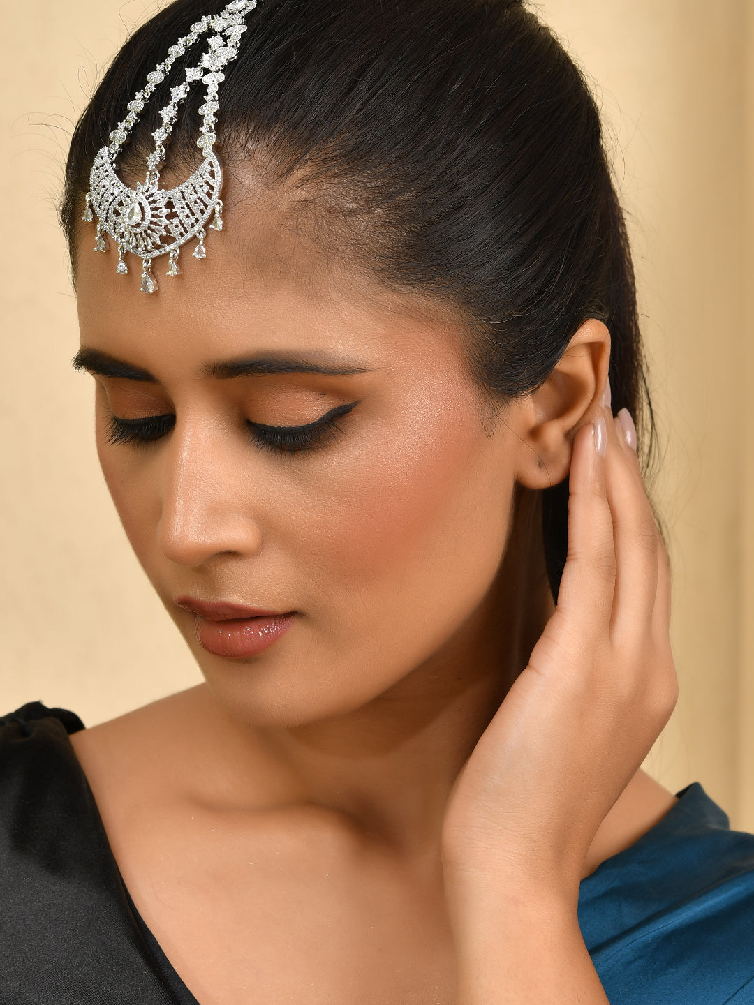 American Diamond Bridal Paasa Maangtika for Women| Party & AD jewellery