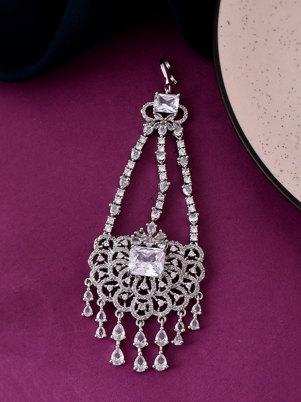 American Diamond Bridal Paasa Maangtika For Women | Party & AD Jewellery