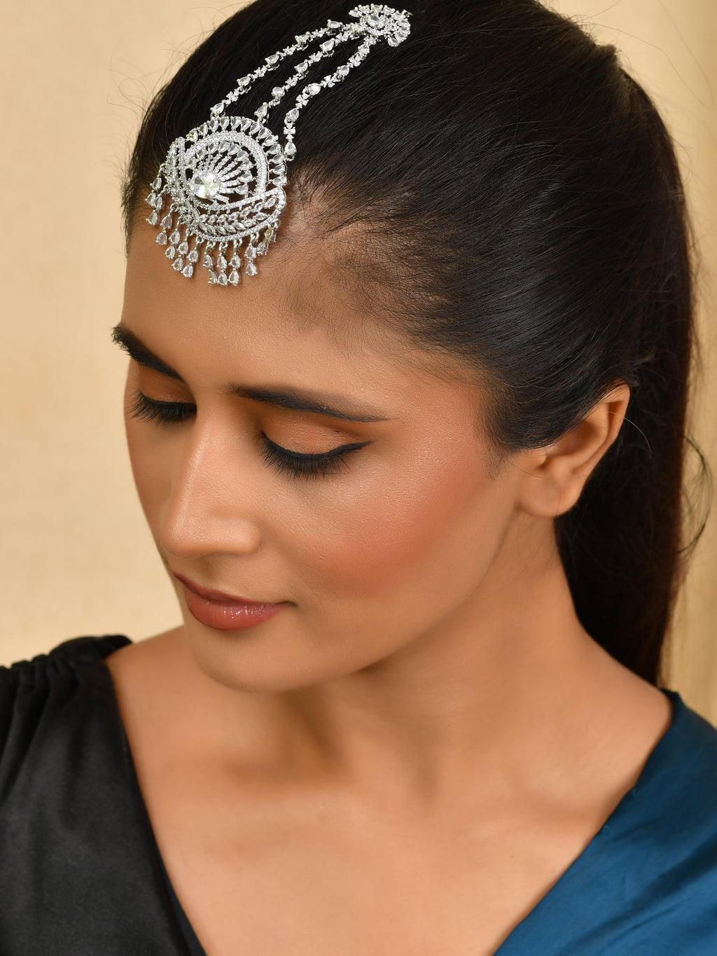 American Diamond Bridal Paasa Maangtika For Women | Party & Bridal Accessories