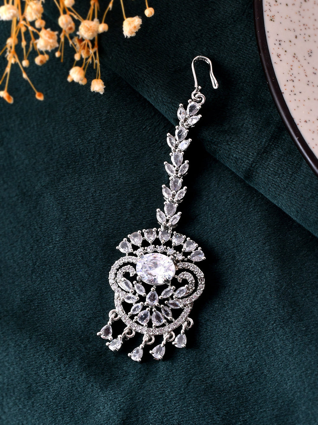 American Diamond  Bridal Maangtika for Women | Party & AD jewellery