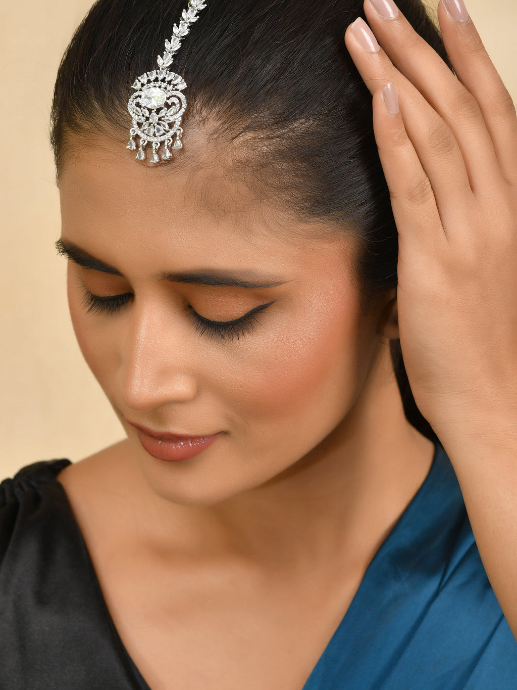 American Diamond  Bridal Maangtika for Women | Party & AD jewellery