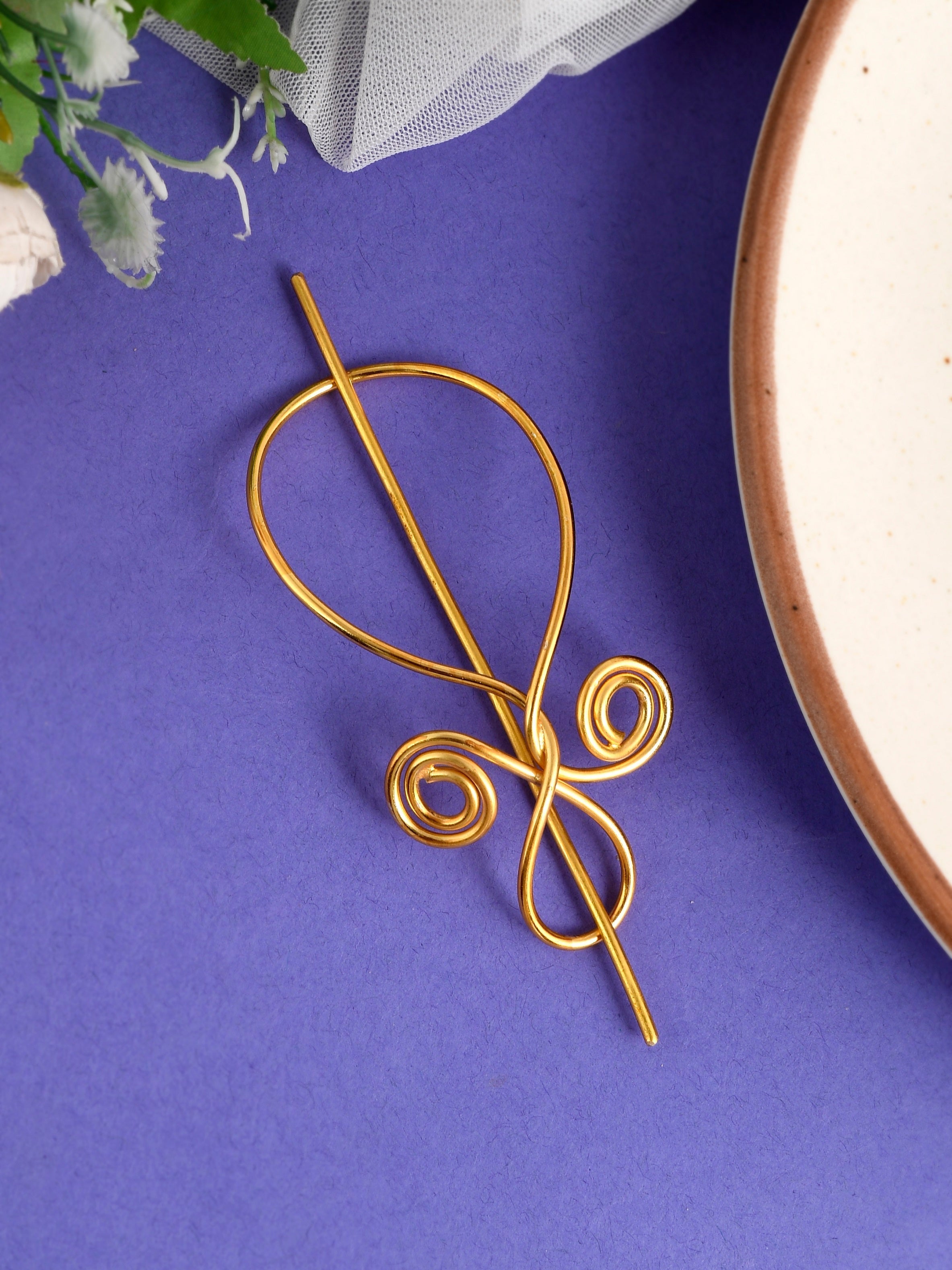 Gold plated Metalic Hair Bun Pin | Hair Accessories For Women
