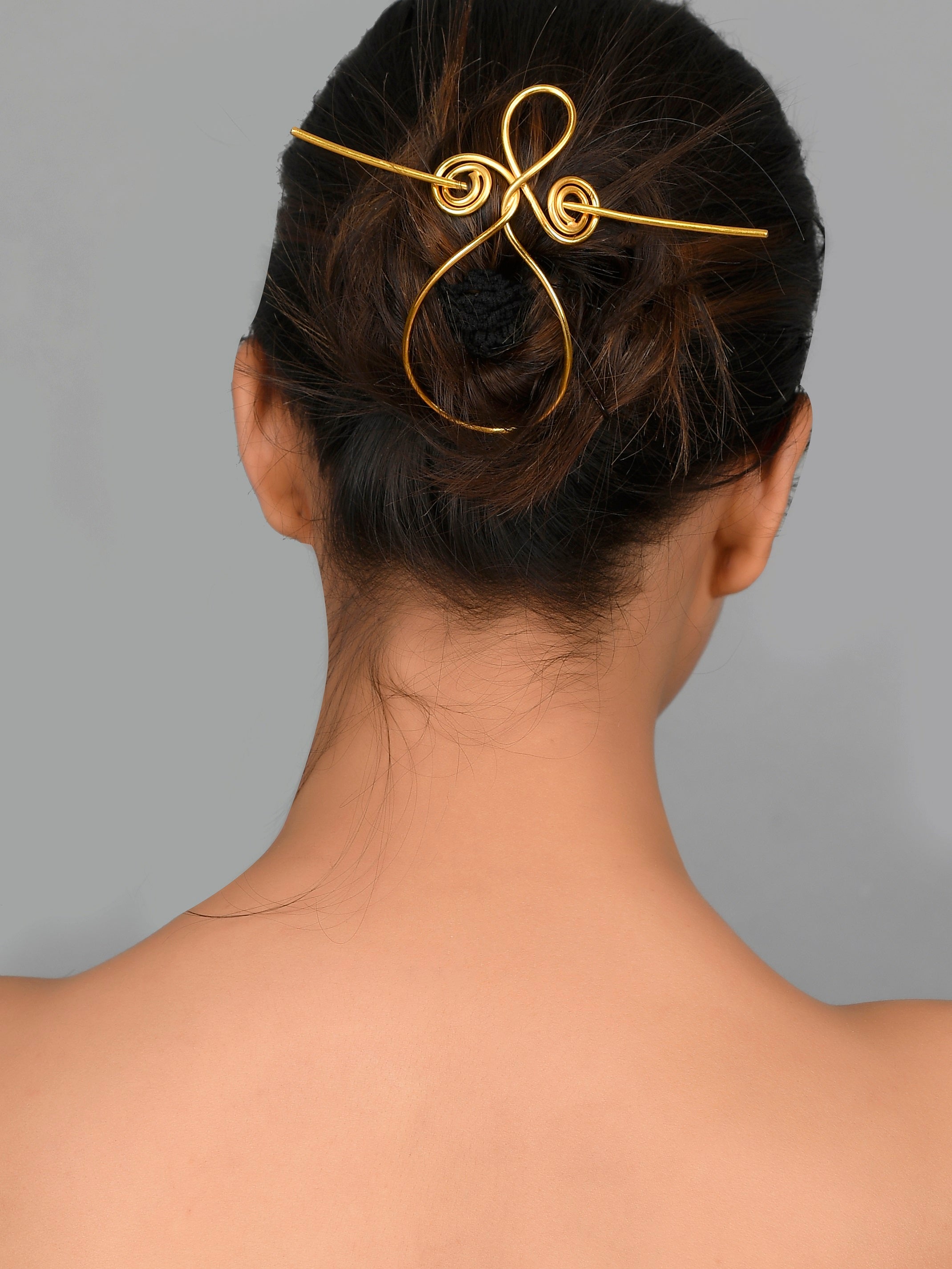 Gold plated Metalic Hair Bun Pin | Hair Accessories For Women