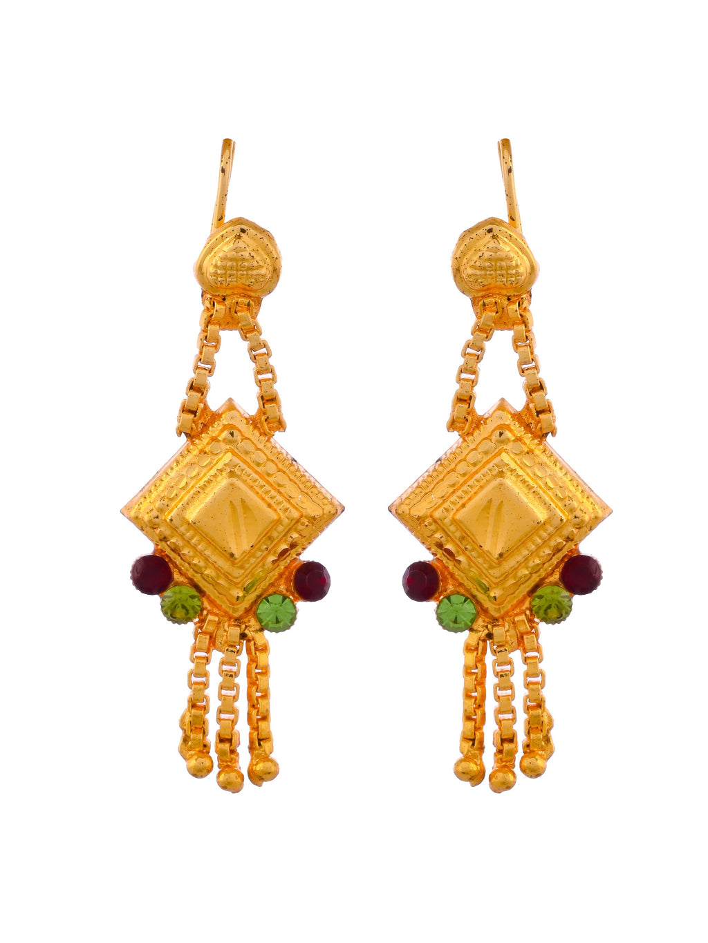 Gold Plated & Gold Toned Temple Jewellery Set For Women