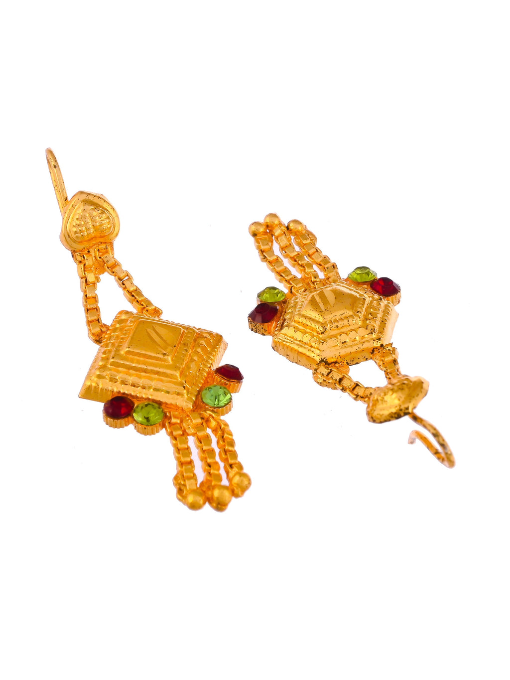 Gold Plated & Gold Toned Temple Jewellery Set For Women