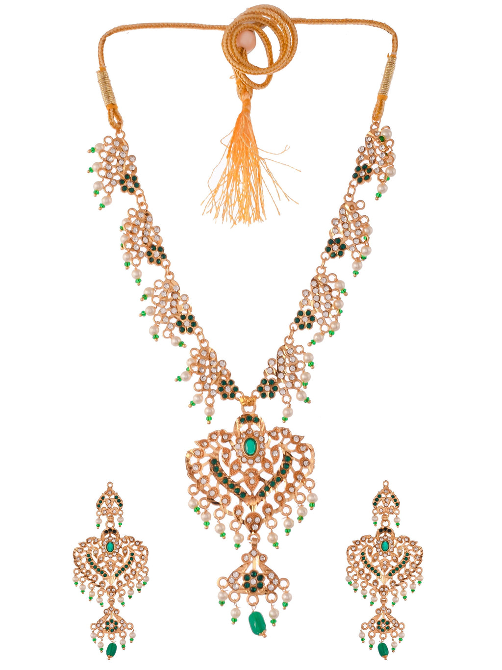 Gold Plated Handcrafted Meenakari Jewellery Set For Women