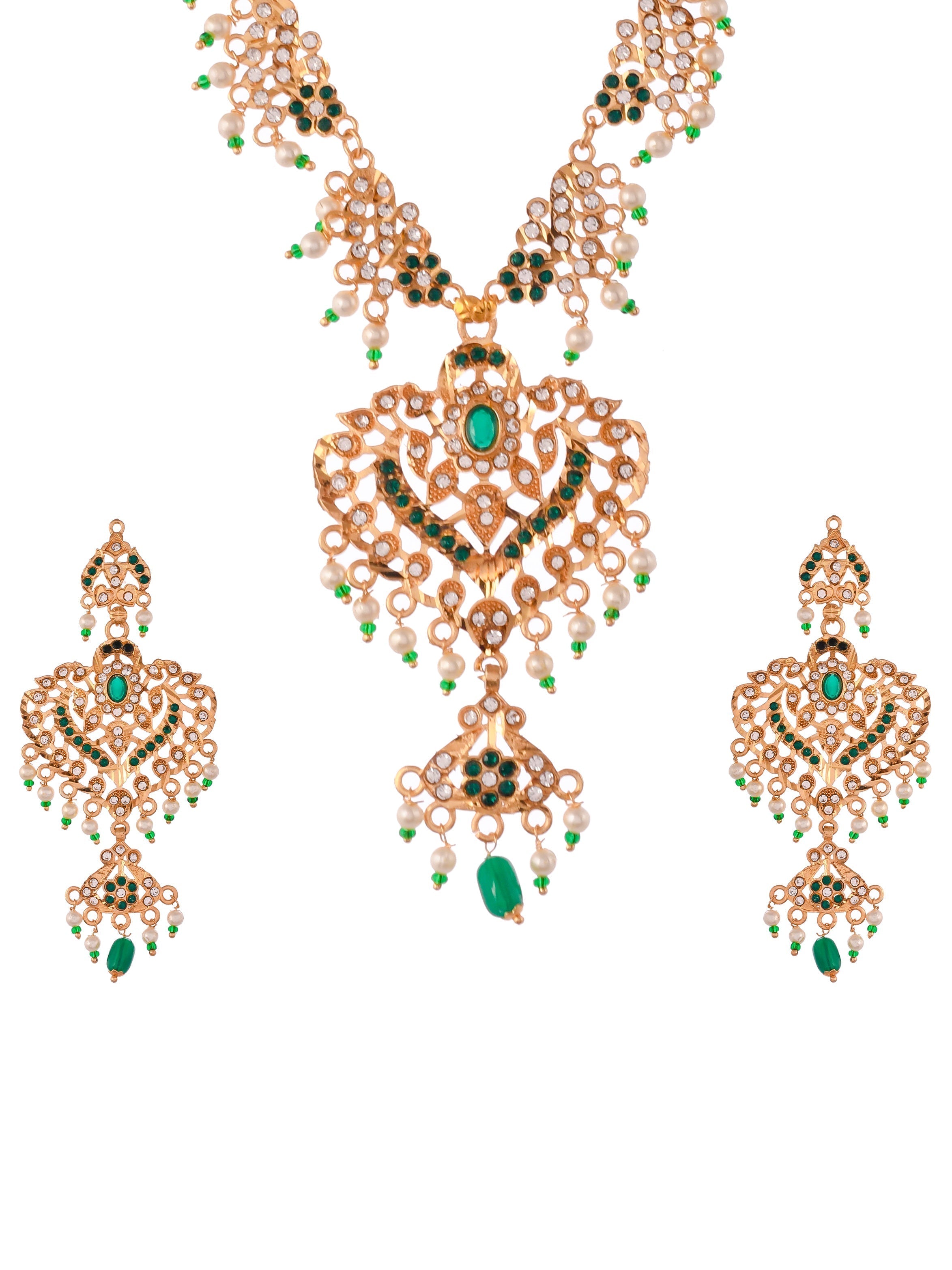 Gold Plated Handcrafted Meenakari Jewellery Set For Women