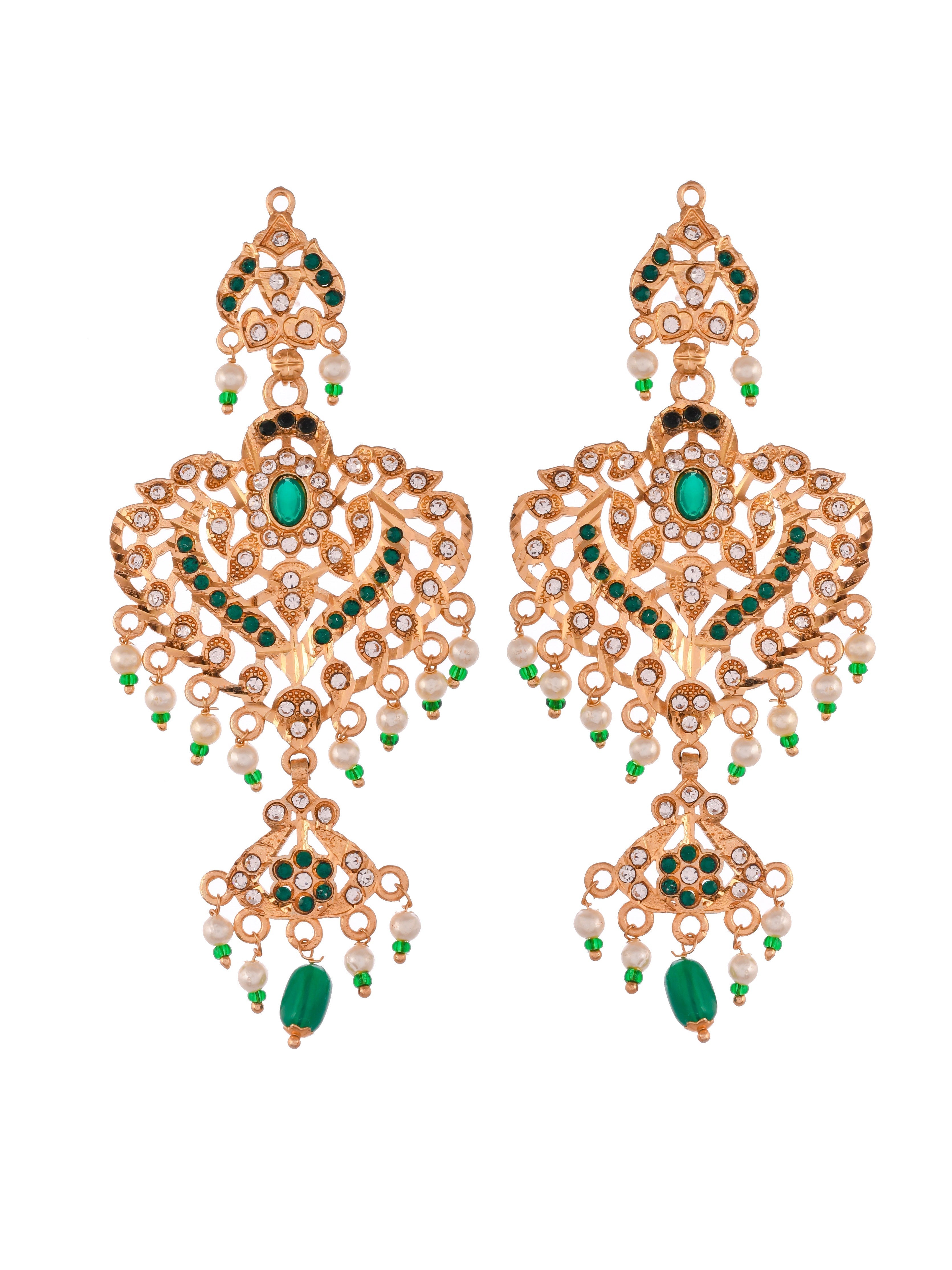 Gold Plated Handcrafted Meenakari Jewellery Set For Women