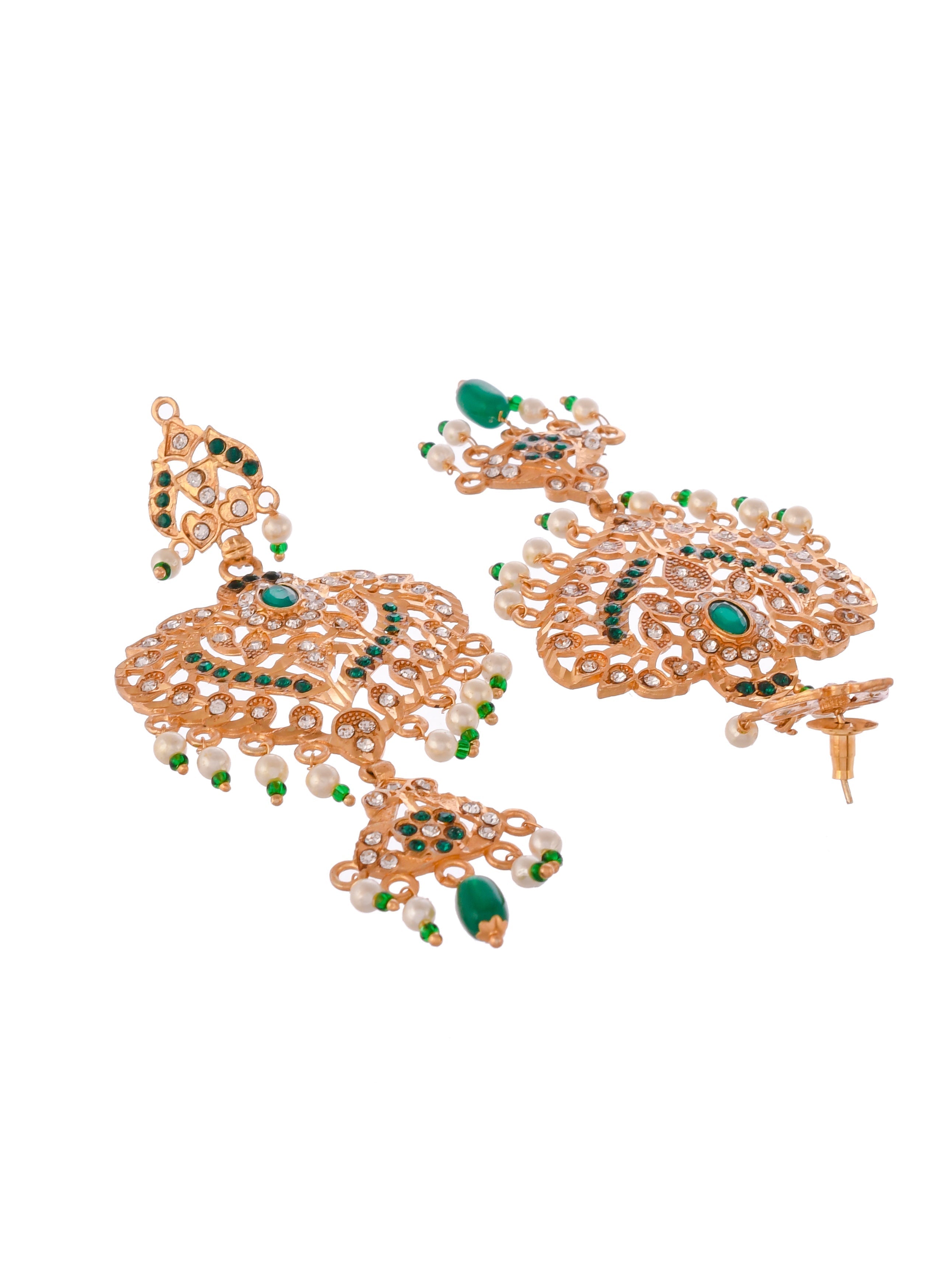 Gold Plated Handcrafted Meenakari Jewellery Set For Women
