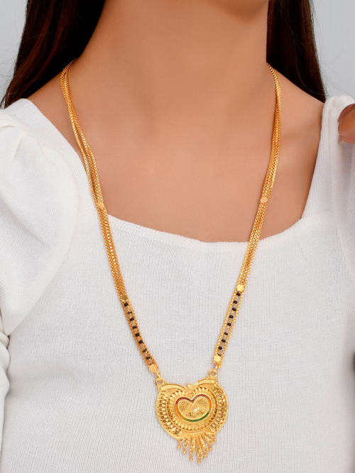 Ahana Black Beads Gold plated Mangalsutra