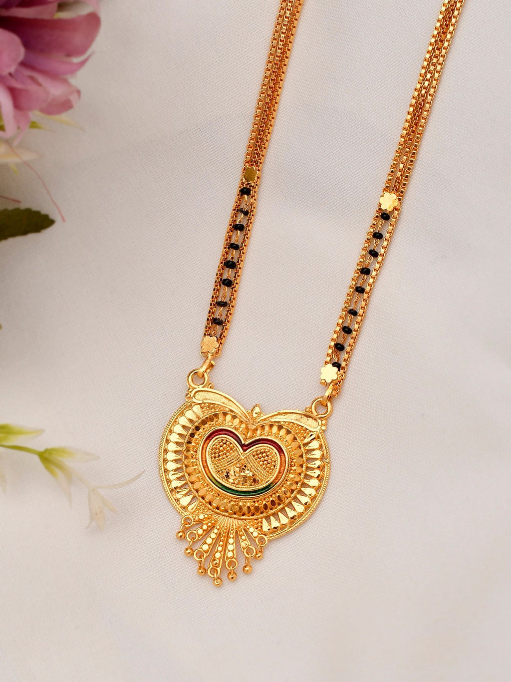 Ahana Black Beads Gold plated Mangalsutra