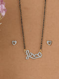 American Daimond Love Mangalsutra with heart earrings