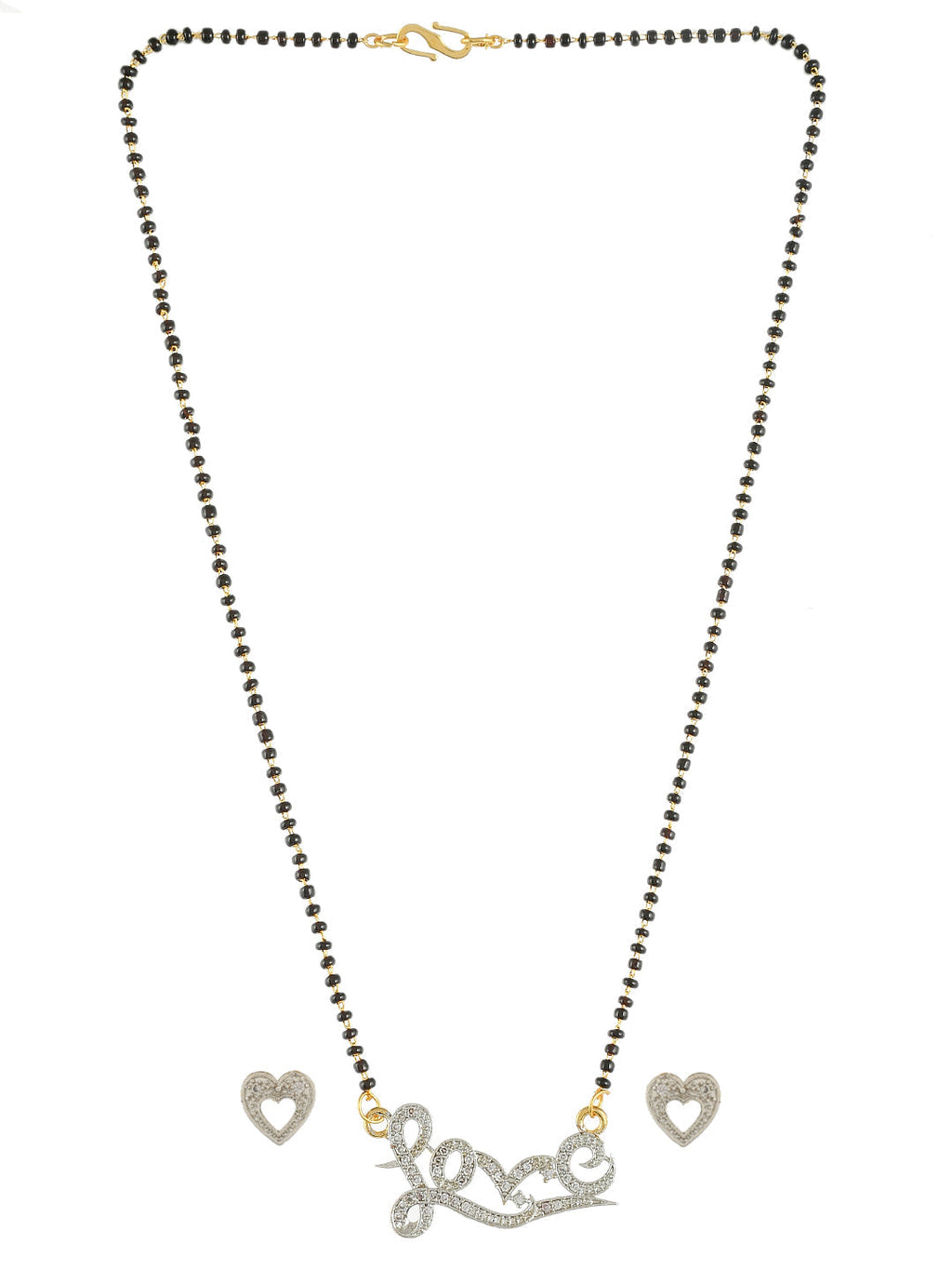 American Daimond Love Mangalsutra with heart earrings