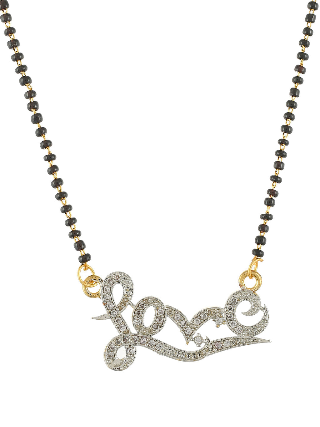 American Daimond Love Mangalsutra with heart earrings
