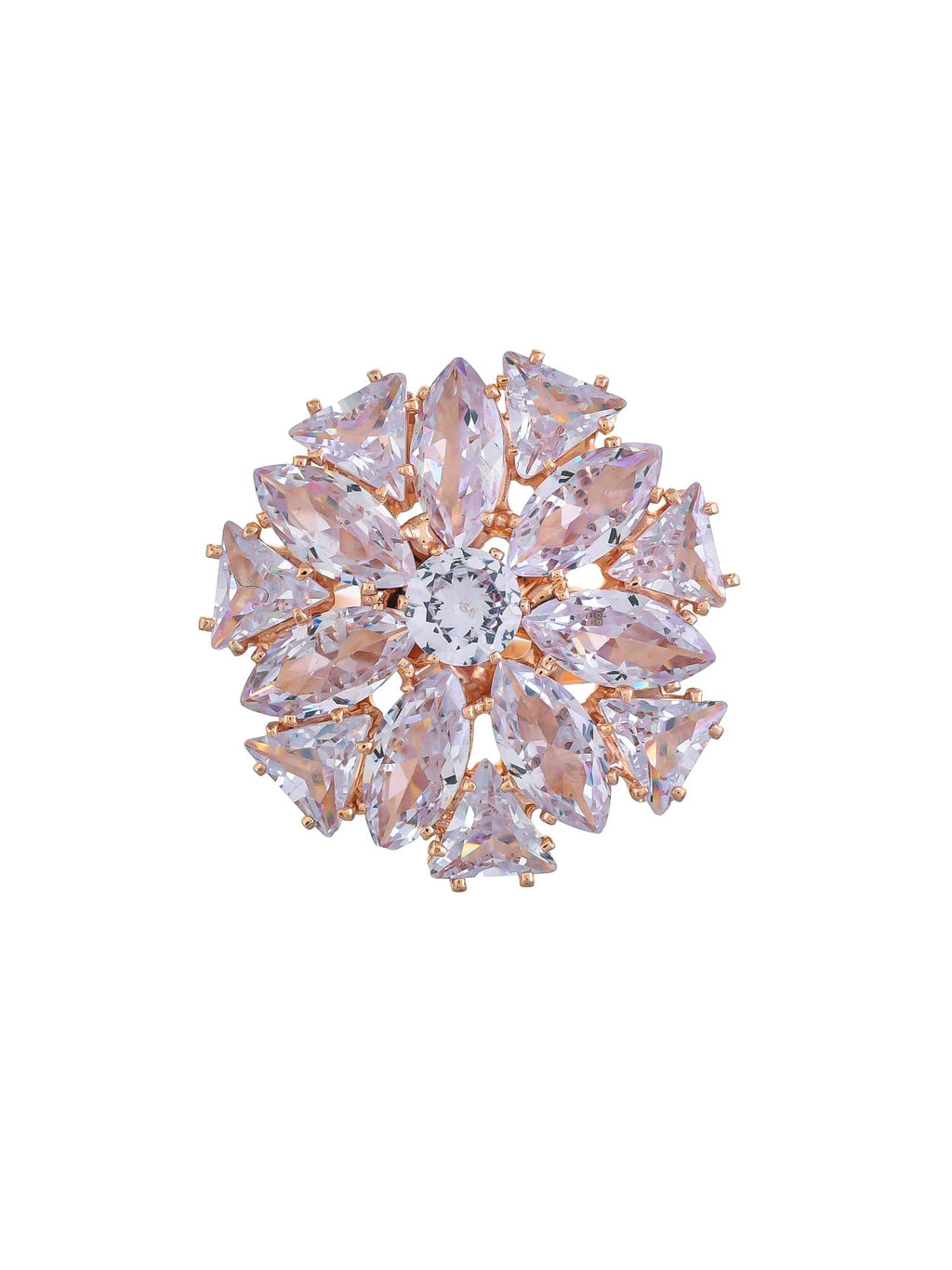 Adjustable AD Round Flower Design Rings For Women